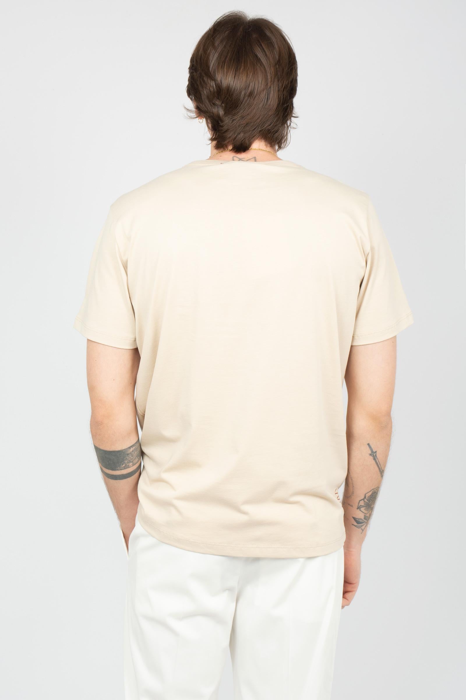t-shirt in cotone B6AB96 BEIGE AMARANTO 