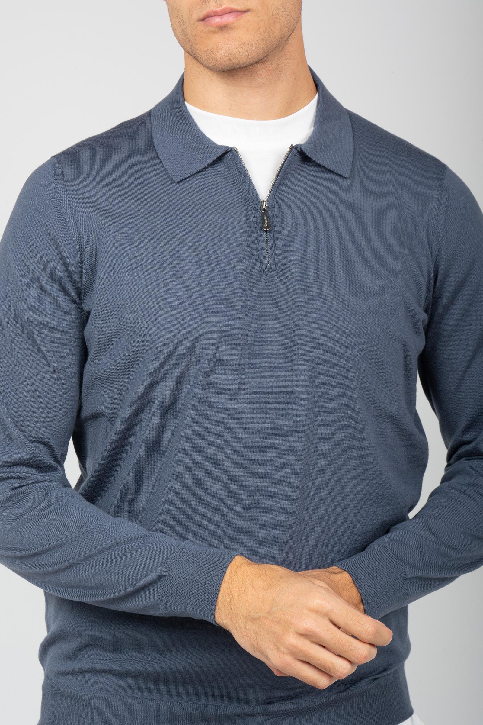polo con zip in lana merinos ultrafine D0D149 790 DRUMOHR 
