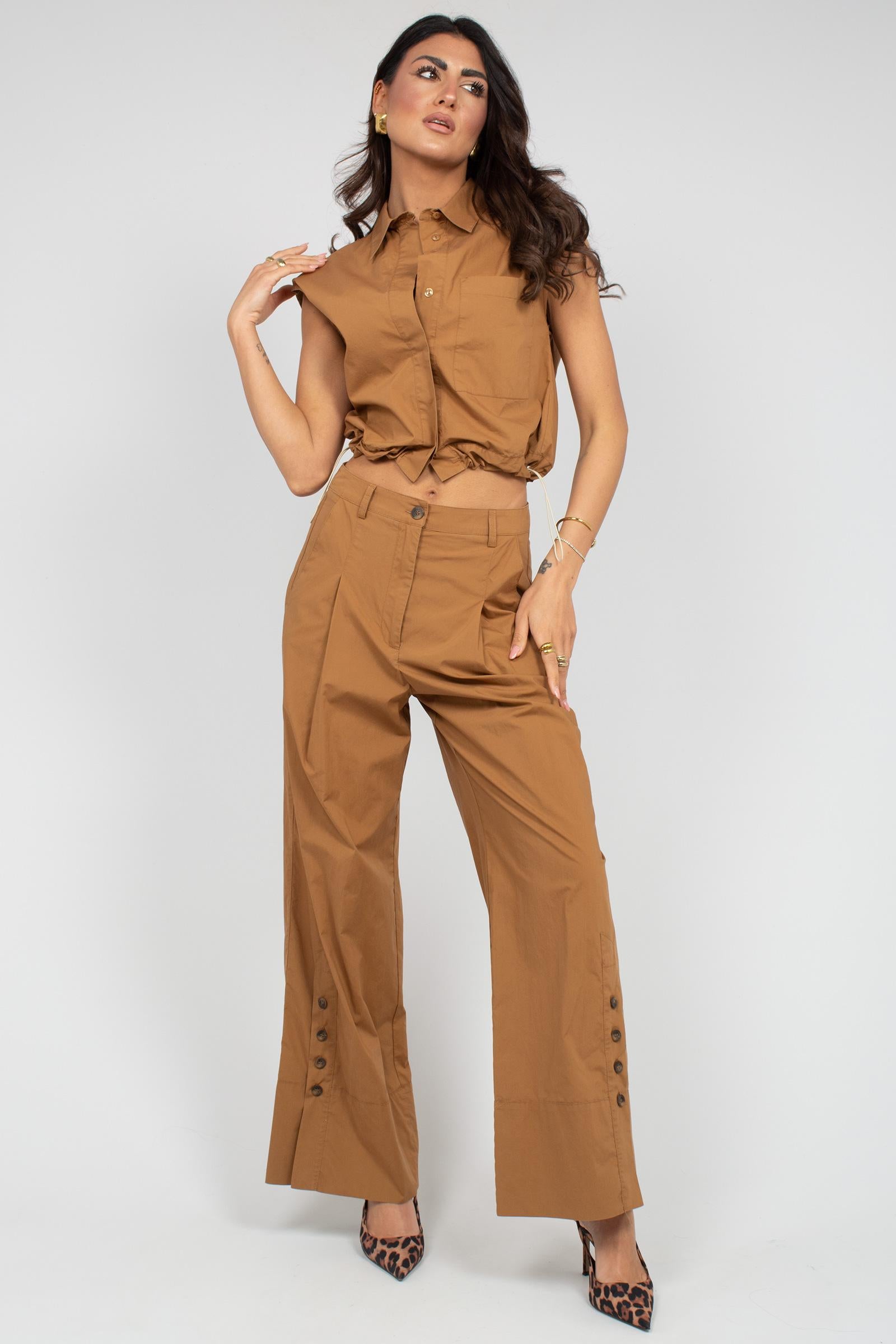 pantalone ampio in cotone VELUR307 1352 HANAMI D'OR 