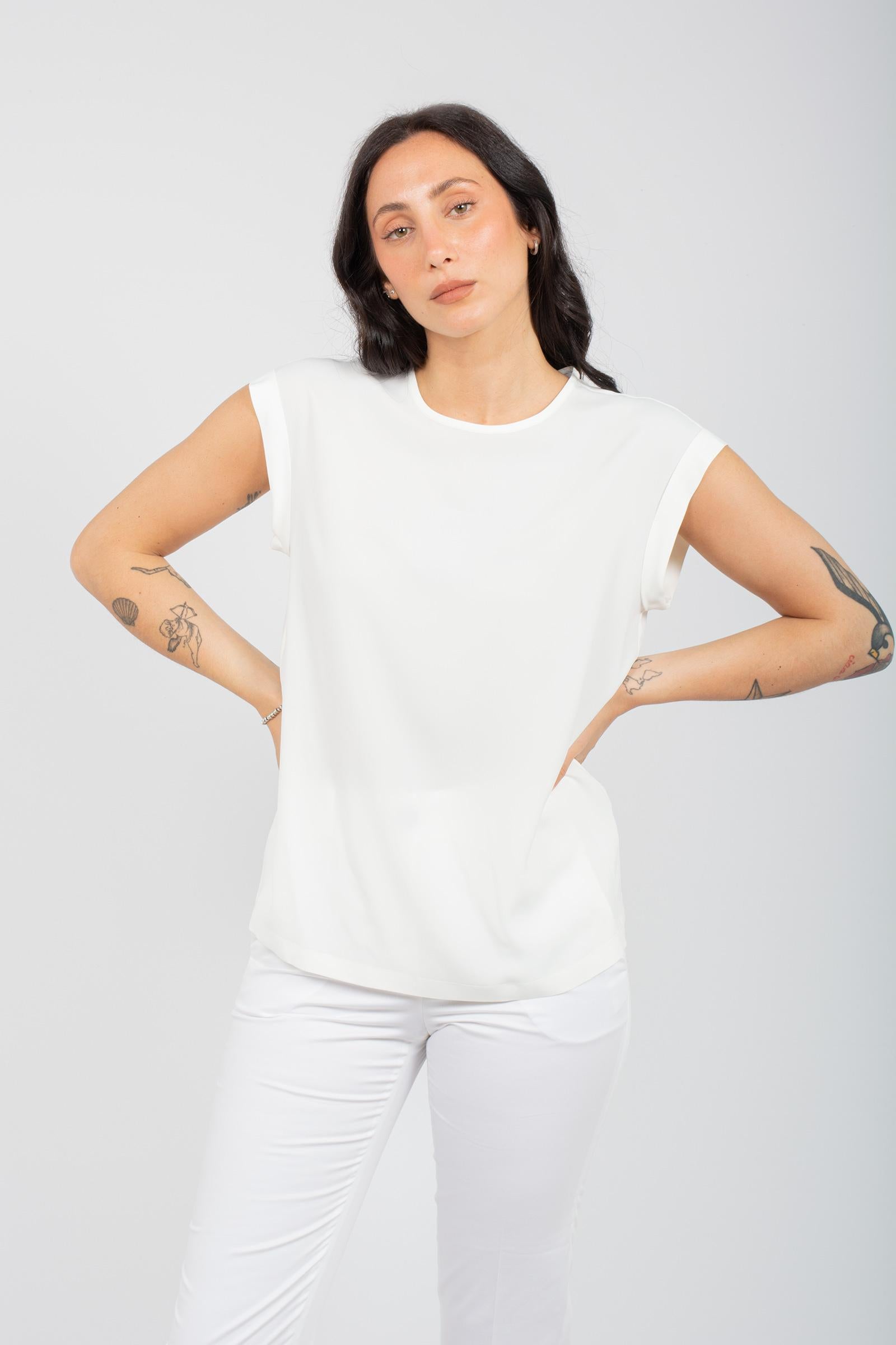 t-shirt in misto seta M0653307000 502 PESERICO EASY 