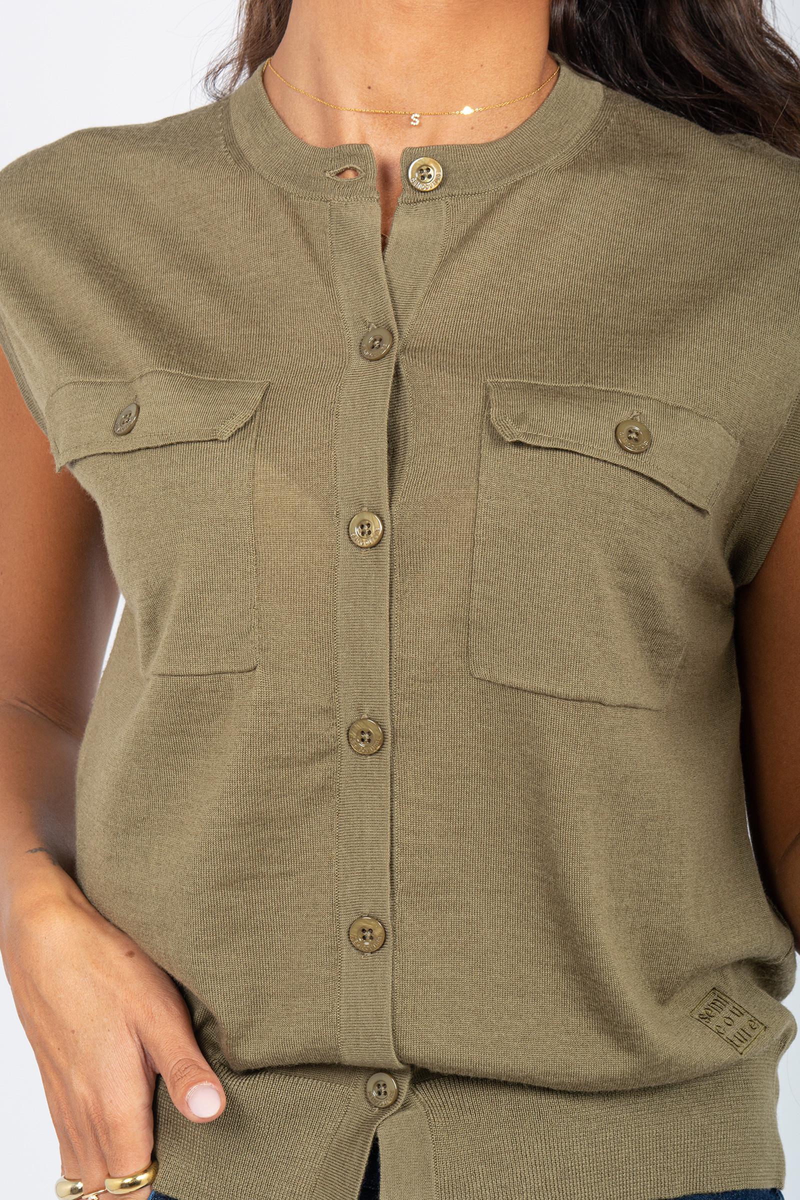 gilet in lana &#39;brigida&#39; Y5WC54 S34 SEMICOUTURE 