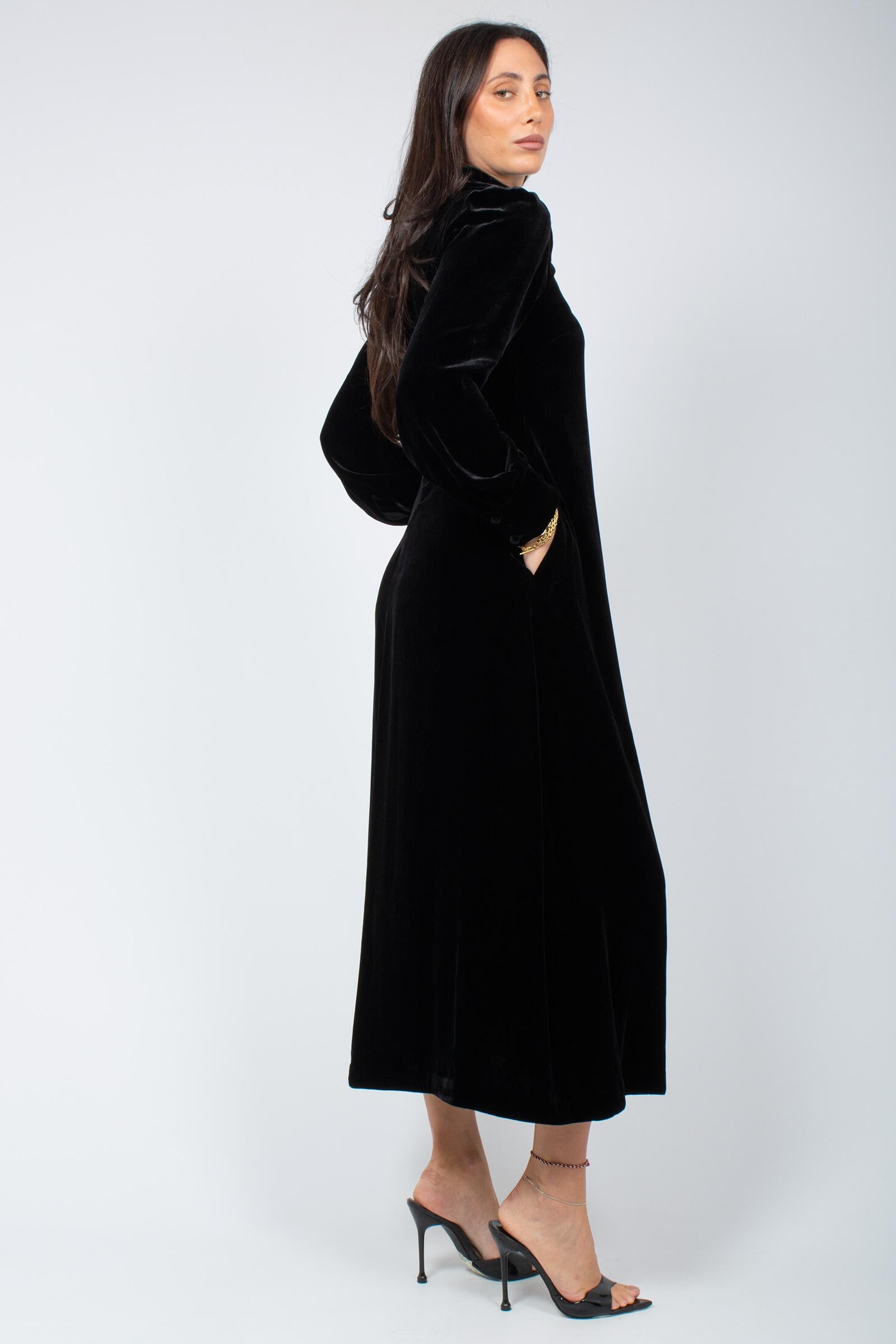 abito in velluto fluido con bottoncini JF667761026 20000 MALIPARMI 