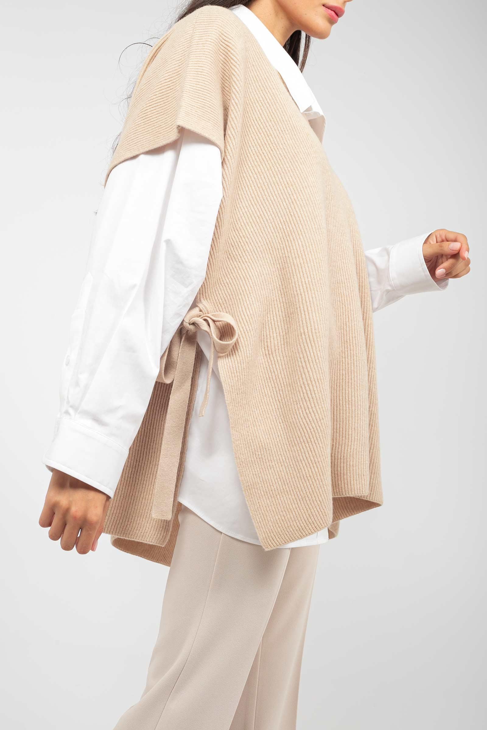 poncho in lana e cashmere RAPIDO ALABASTER AMINA RUBINACCI 