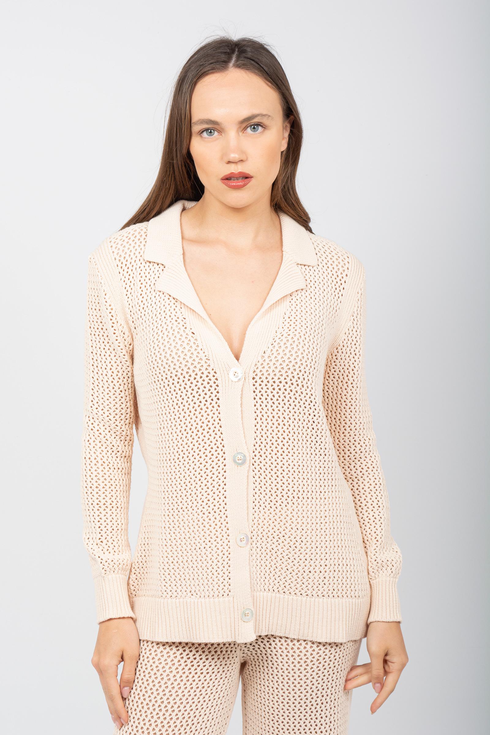 cardigan a rete in cotone L5V4123D 300 DRUMOHR 