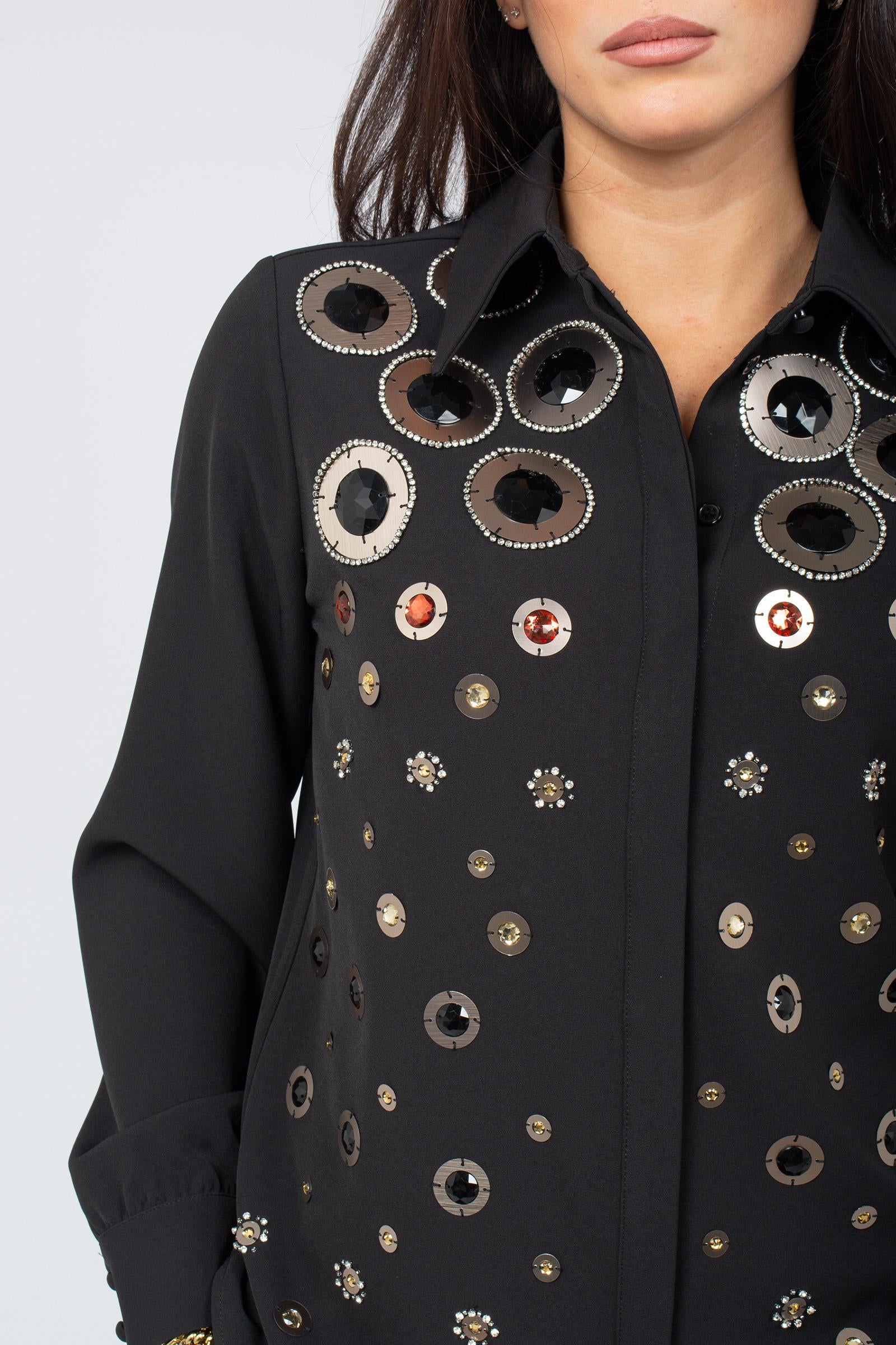 camicia in cadis con ricami disco JM556450657 20000 MALIPARMI 