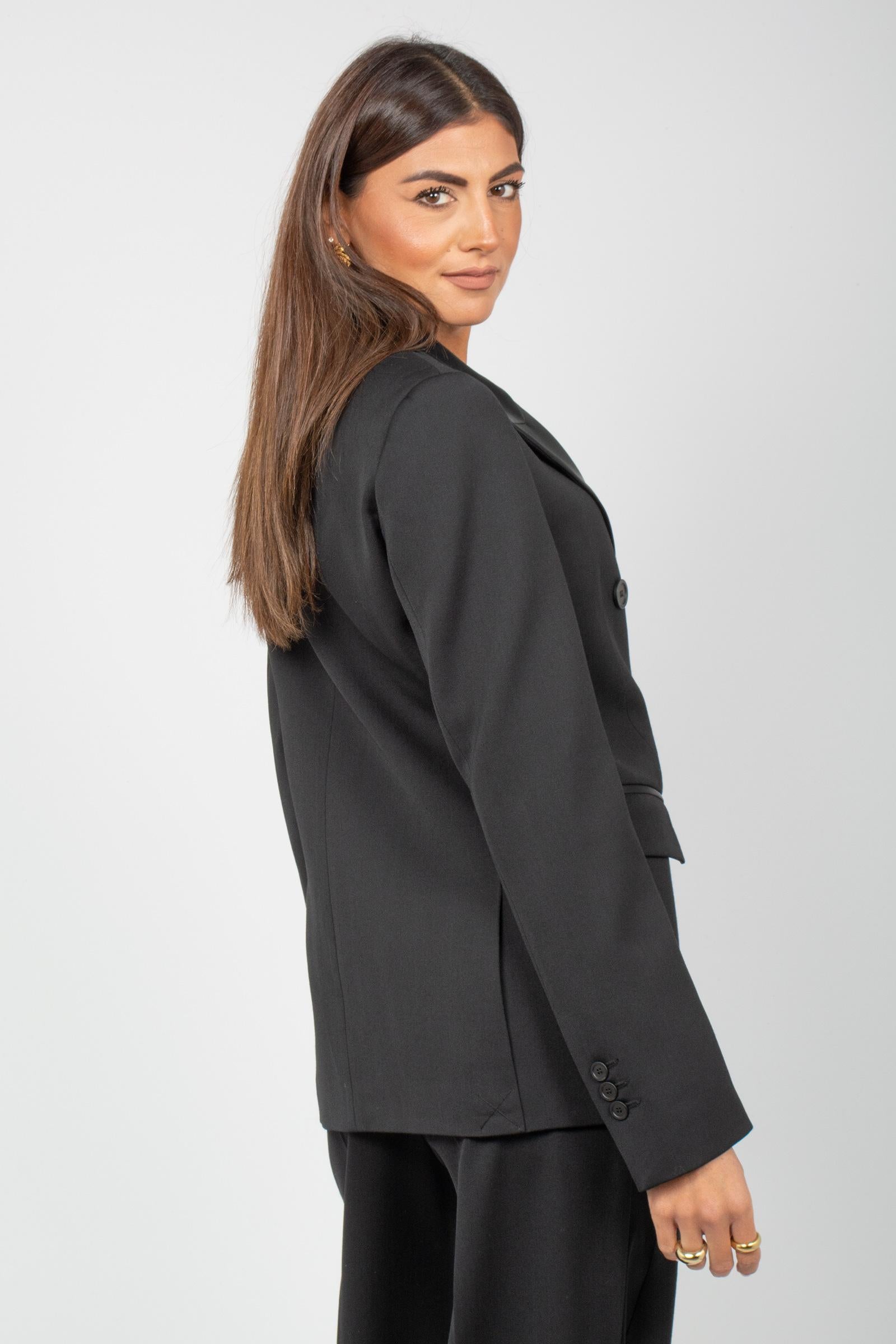 giacca tuxedo in misto lana 'gabriela' S5WO02 Y69 SEMICOUTURE 