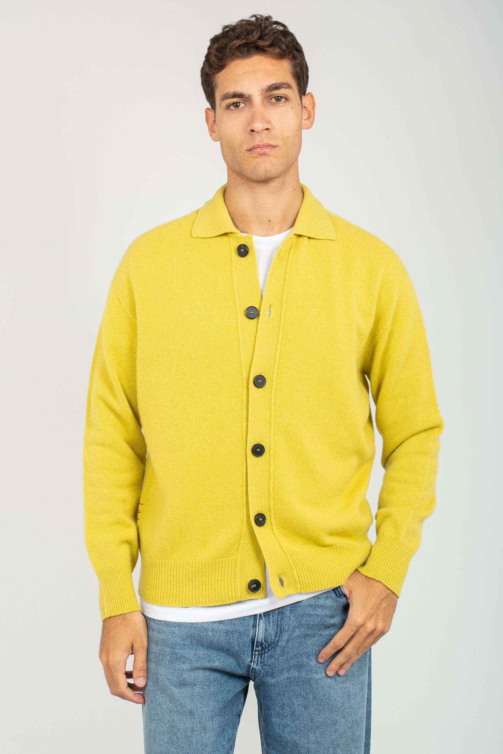 cardigan camicia in lana B9F0010 OLIVA AMARANTO 
