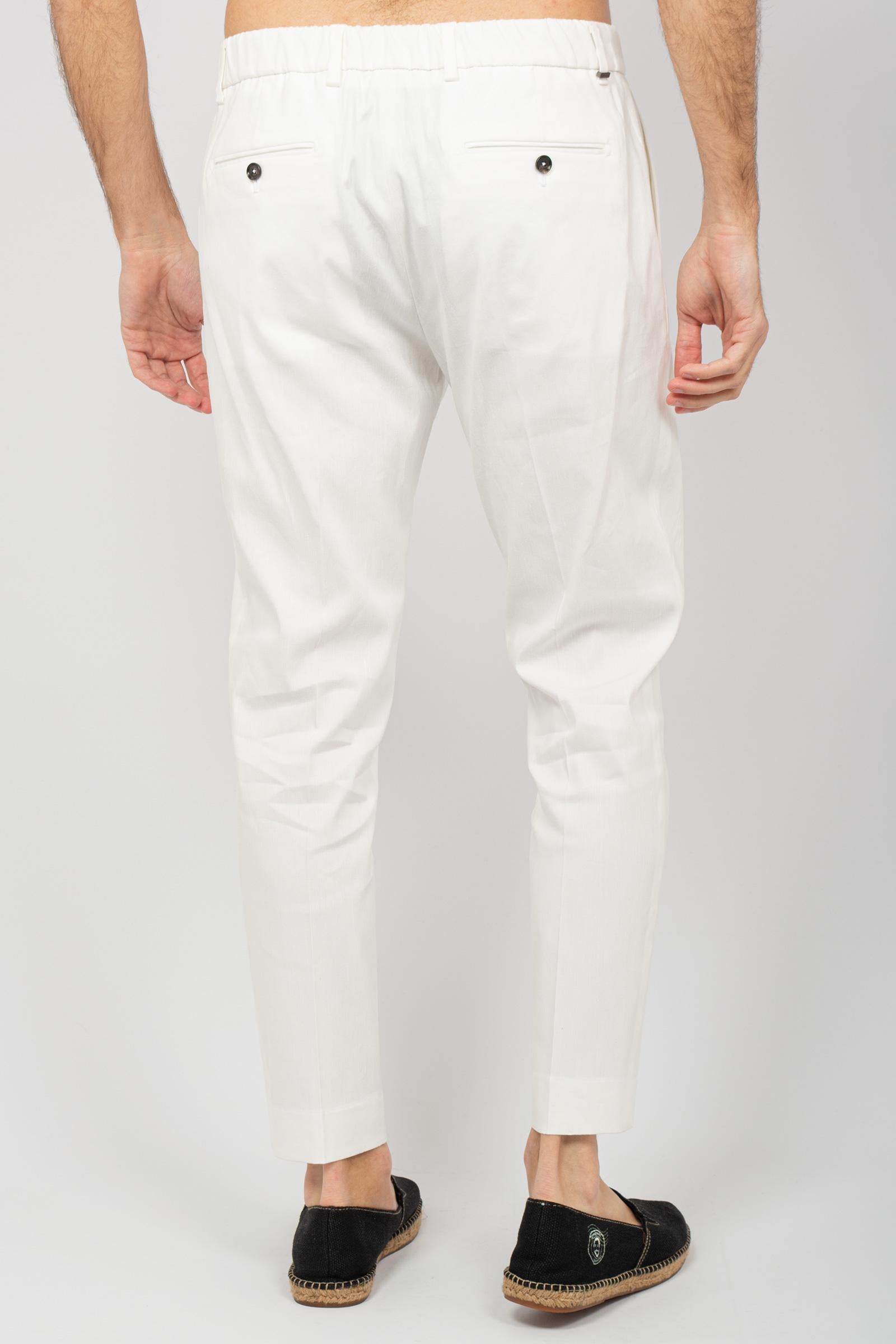 pantalone con coulisse in misto cotone 'riccardo regular' RICCARDOREGULARSLAQ AVORIO BE ABLE 