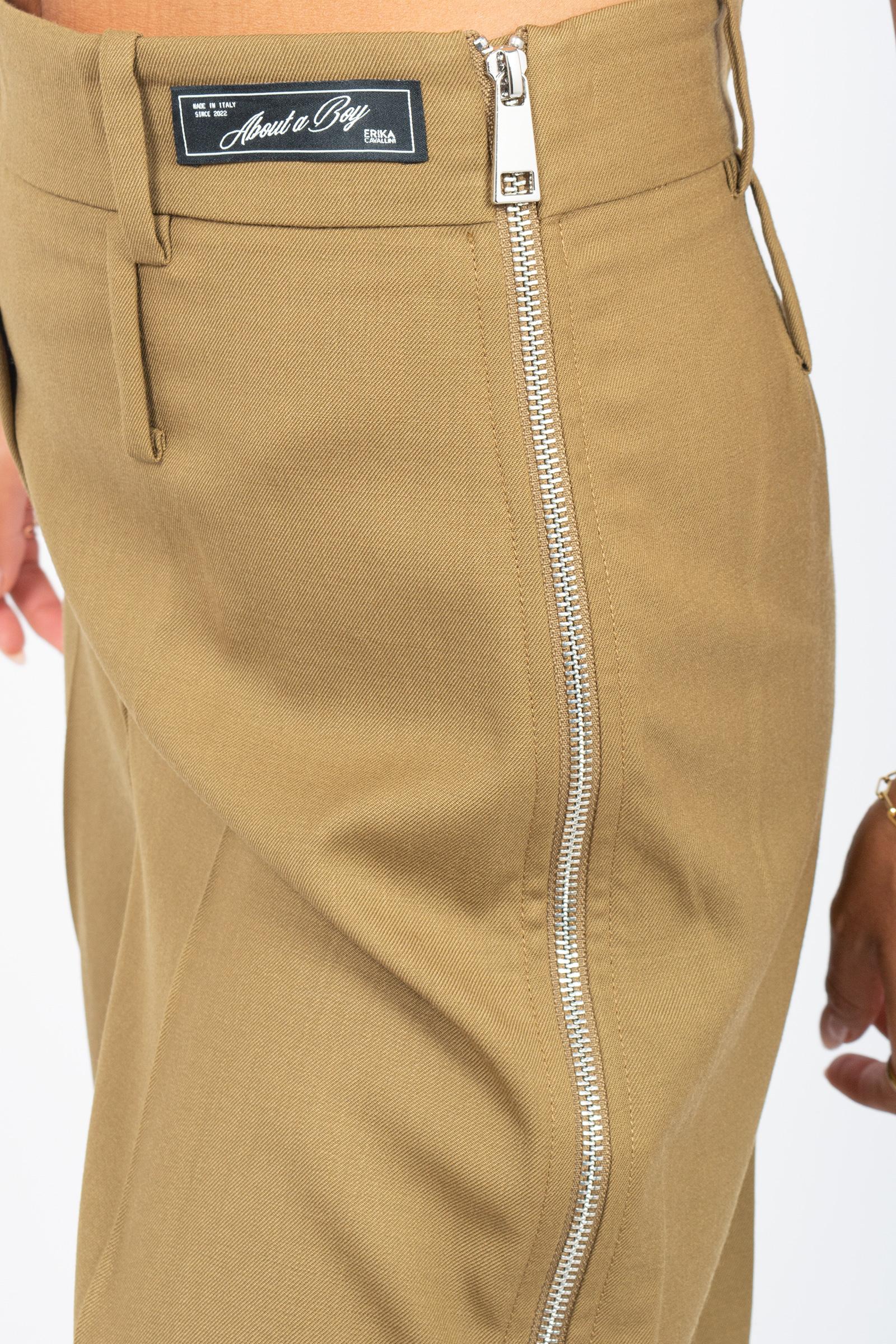 pantalone in fresco lana con zip 'acantha' E5WH01 S23 ERIKA CAVALLINI 