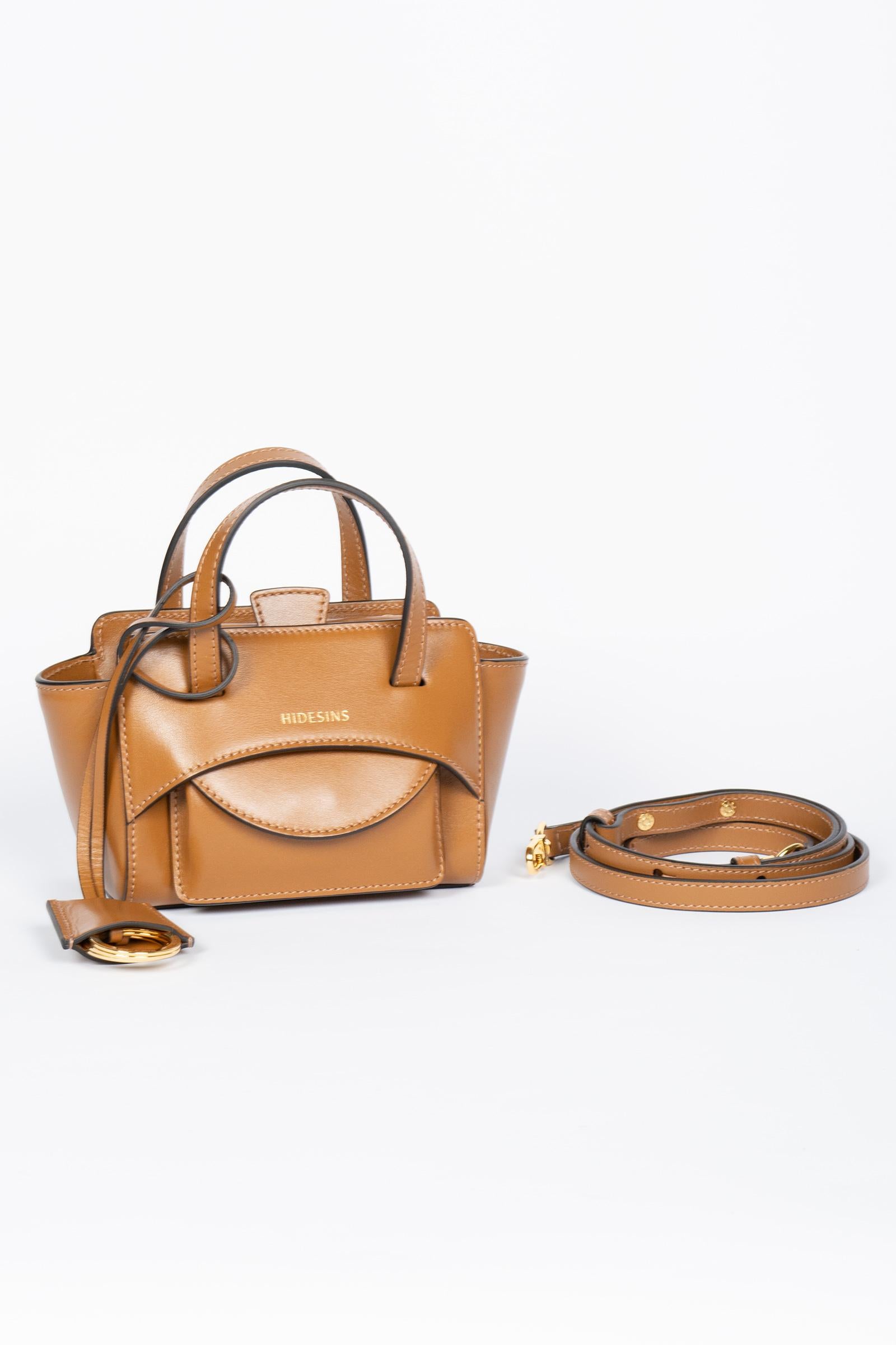 shoulder bag 'flap xs' in pelle FL14XSPREMIERE CARAMEL HIDESINS 