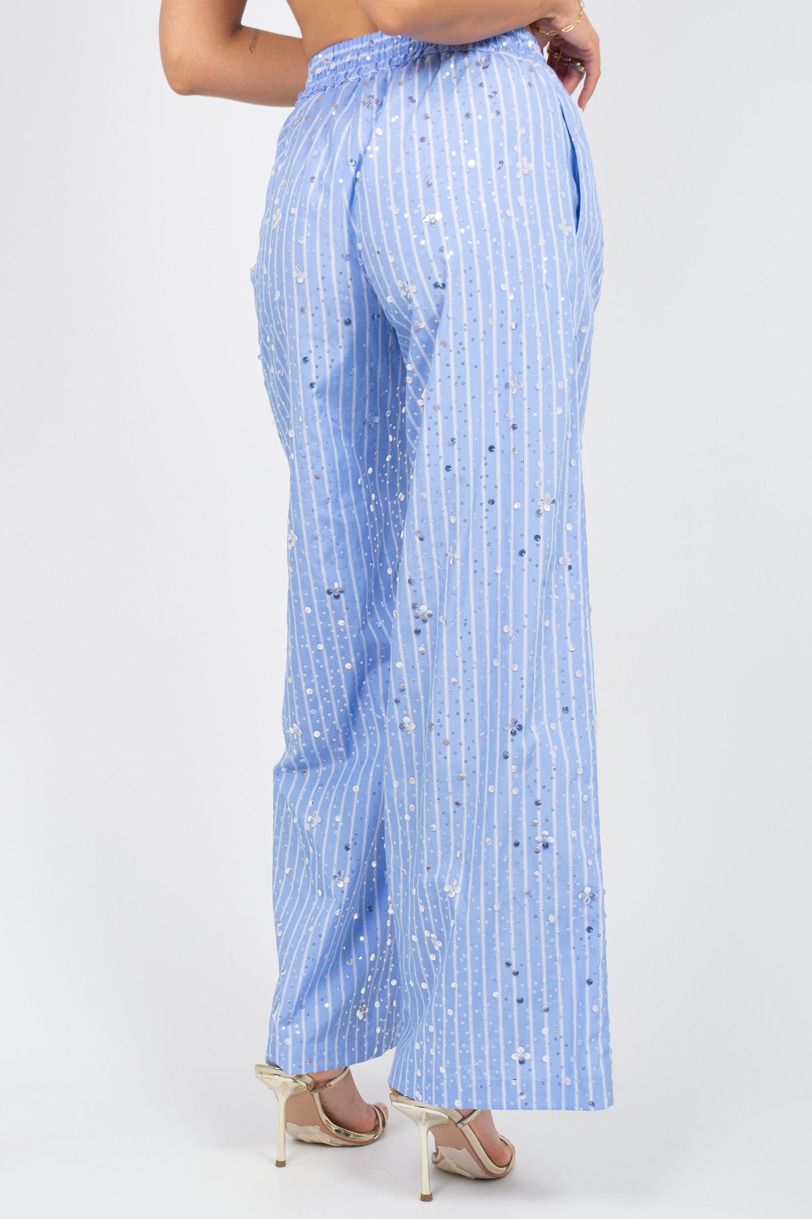 pantalone in popeline con ricami D48EP103ES1 75210 ERMANNO - ERMANNO SCERVINO 