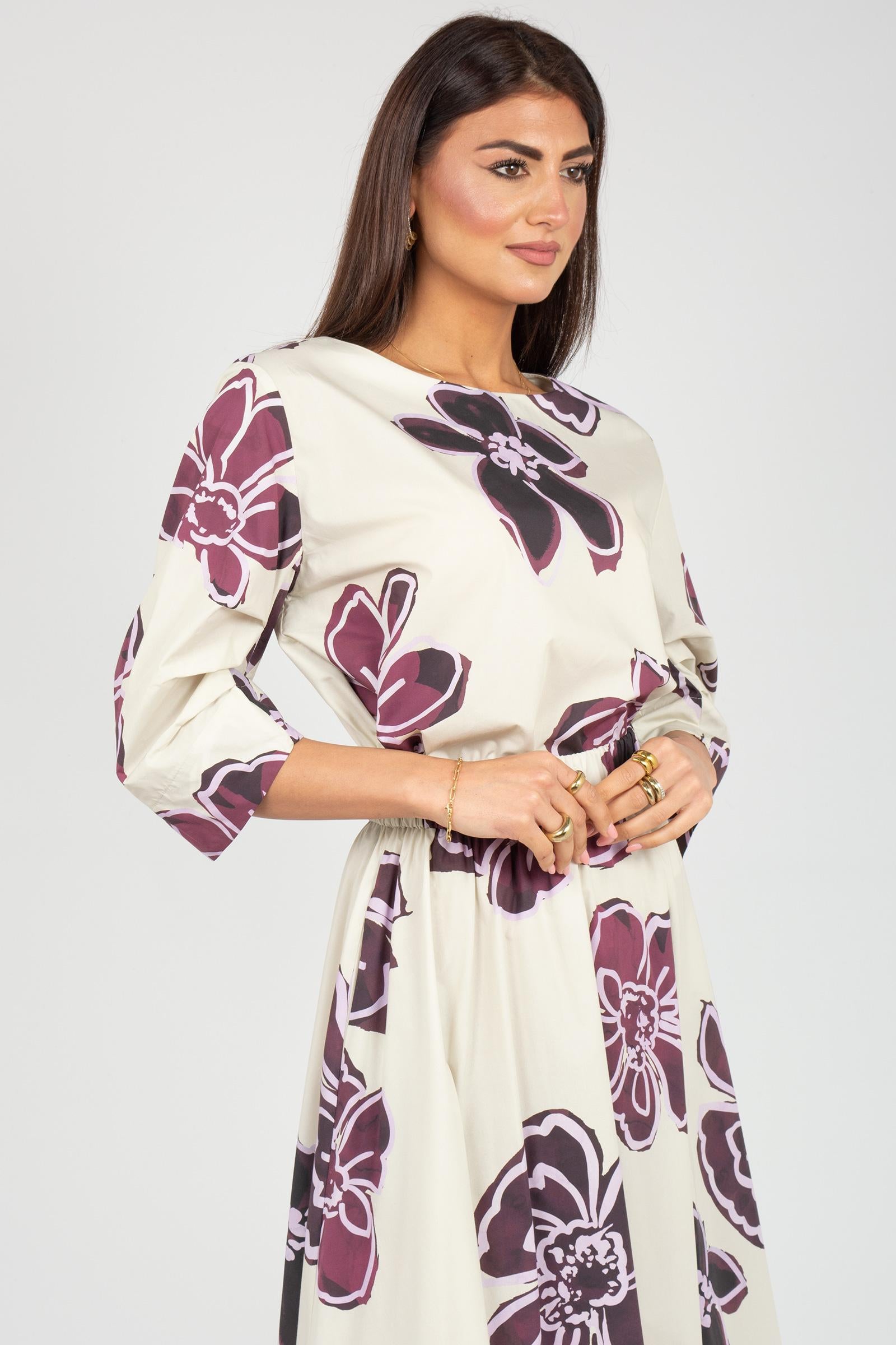 blusa in cotone stampato S7400T9590 433 ROSSO 35 