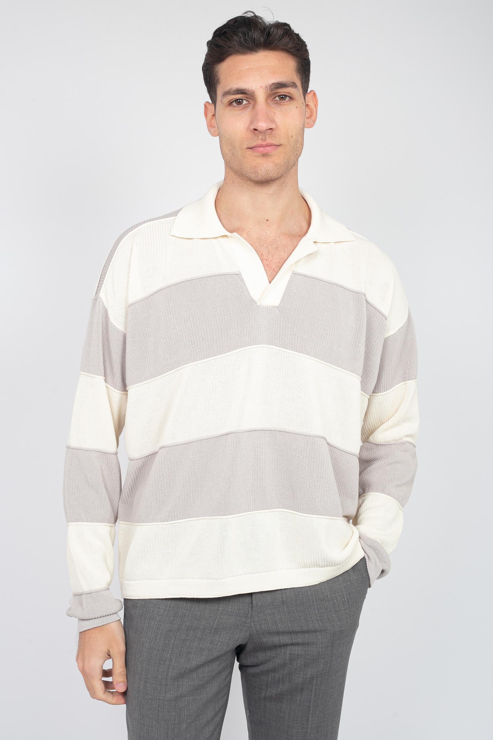 polo oversize a righe AFU28 551 ATOMO FACTORY 