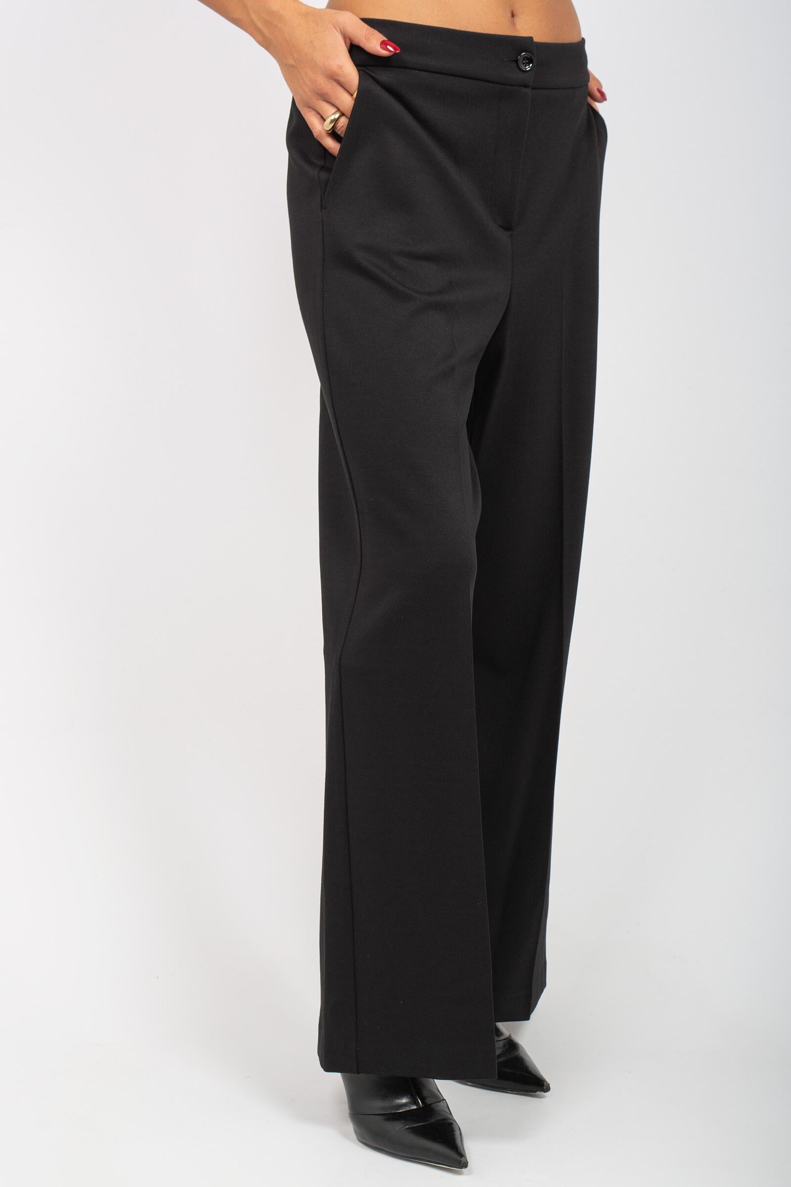 pantalone in gabardine di misto viscosa P821DIAGON NERO SANGERMANO 