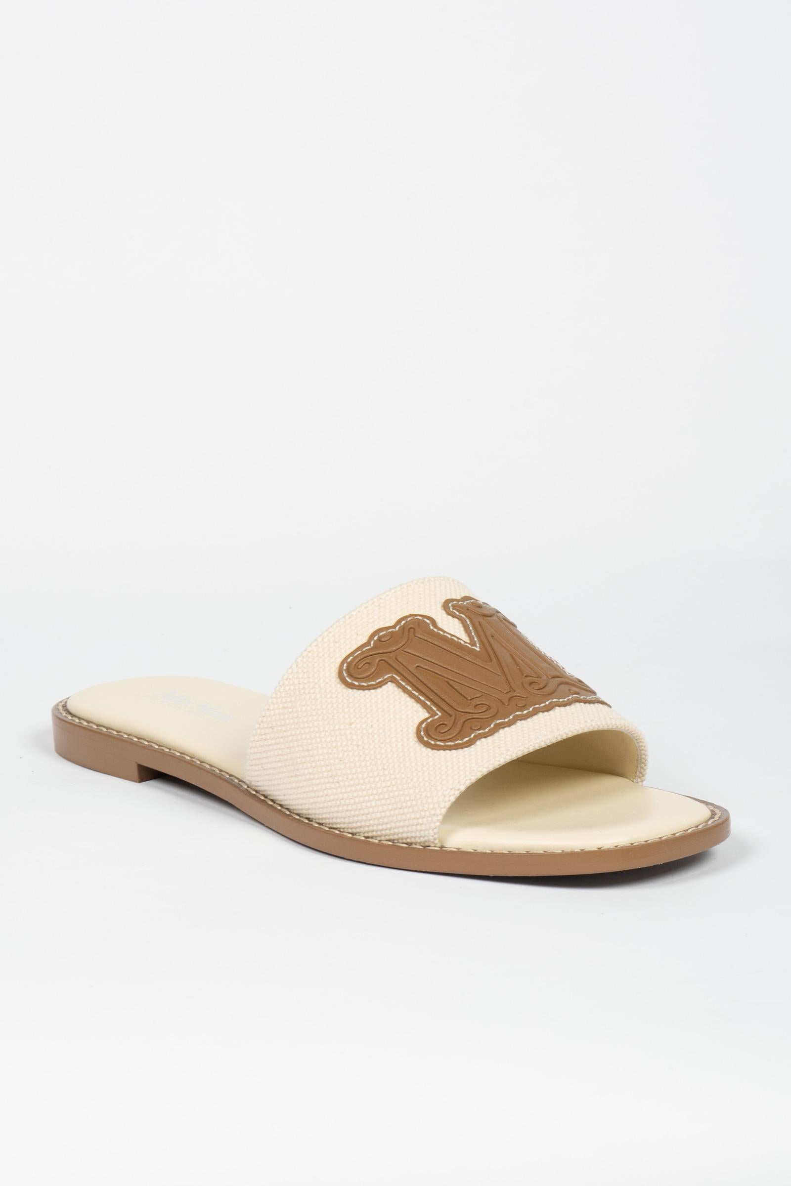Pantofola con logo MM 'caucaso' 2616521039600 001 MAXMARA BEACHWARE 