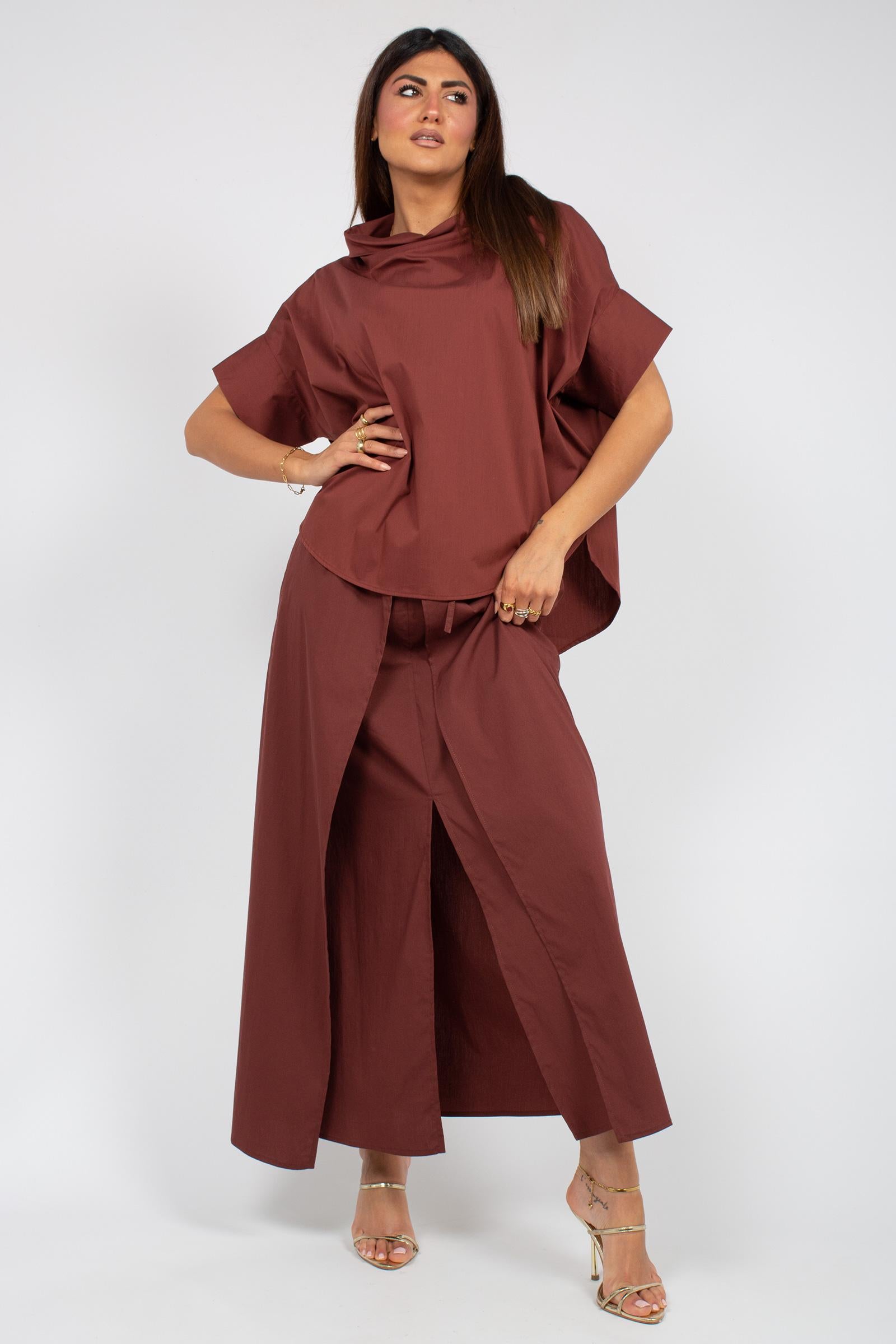 gonna in misto cotone stretch SS2252128 217 ANNA SERAVALLI 