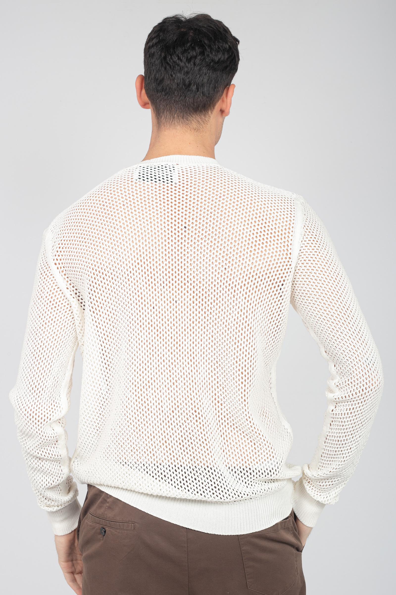 girocollo rete in cotone B9D0001D BIANCO AMARANTO 