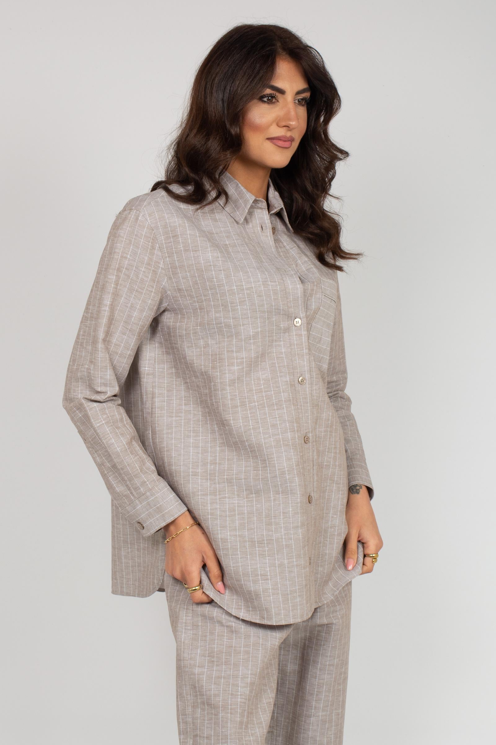Camicia in lino a righe 'ululo' 2616111018600 004 MM - MAX MARA 