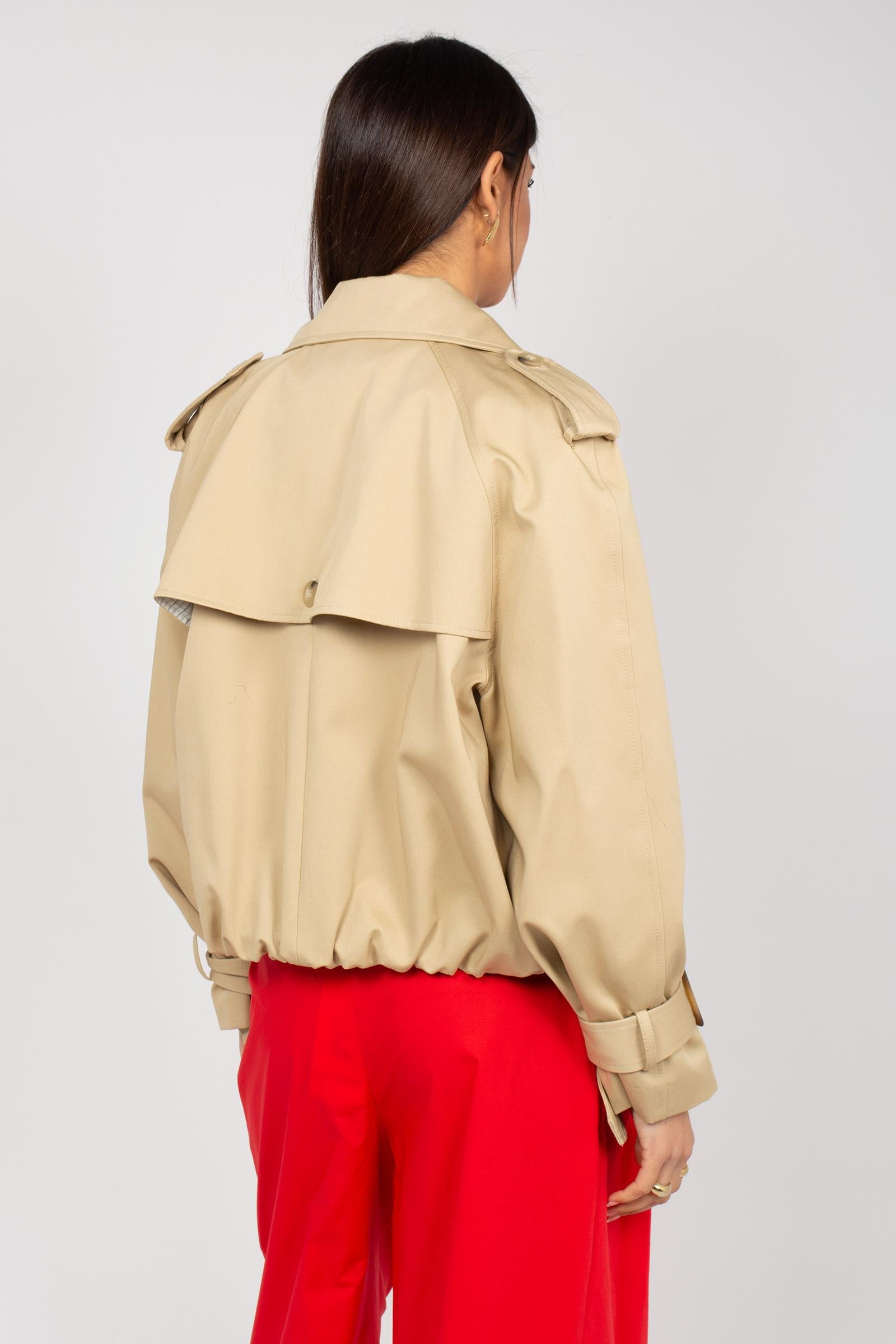 trench corto in cotone M1AB0021 BEIGE SOLOTRE 