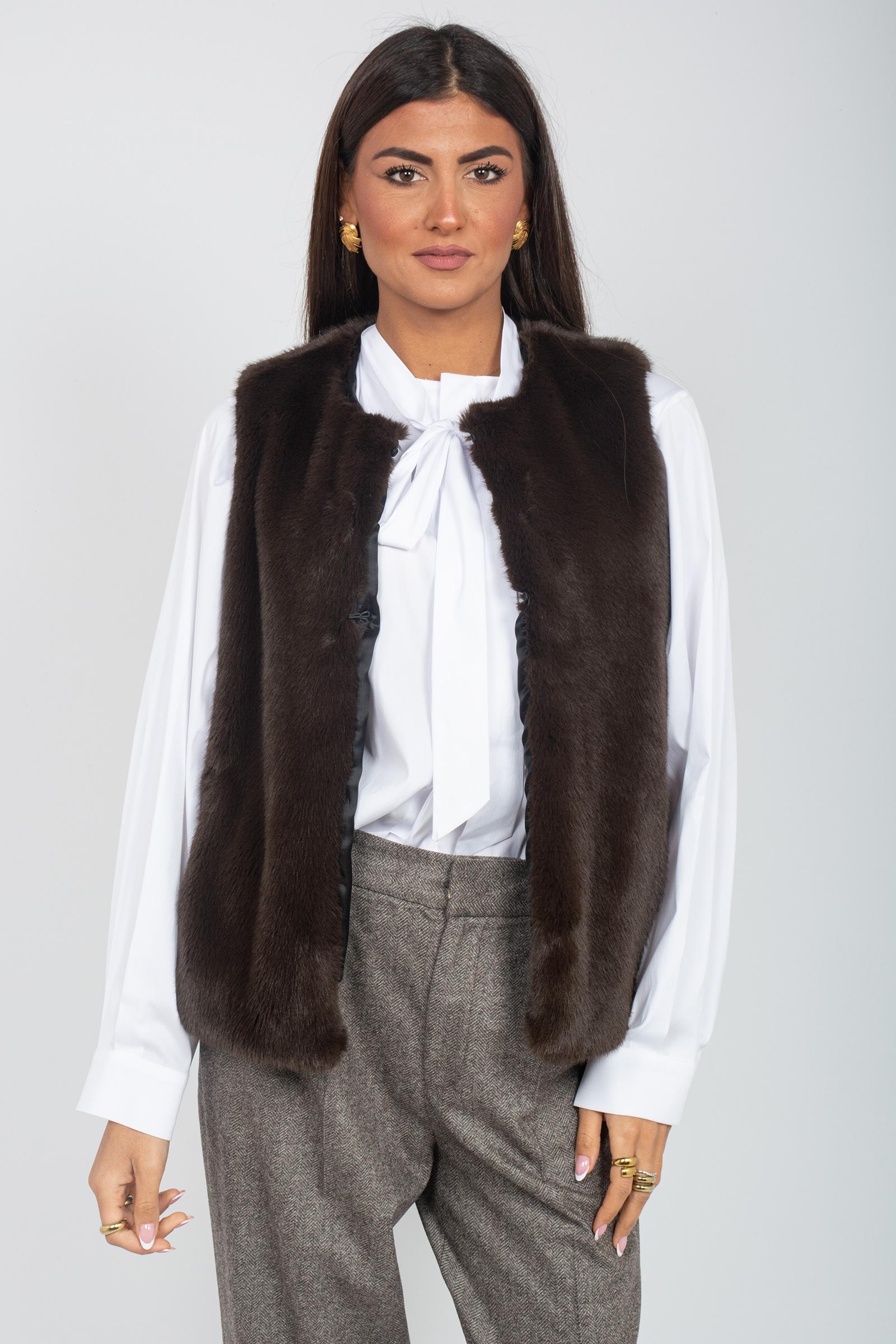 gilet in ecopelo 'giaietto' GIAIETTODD20 CIOCCO DOUUOD 