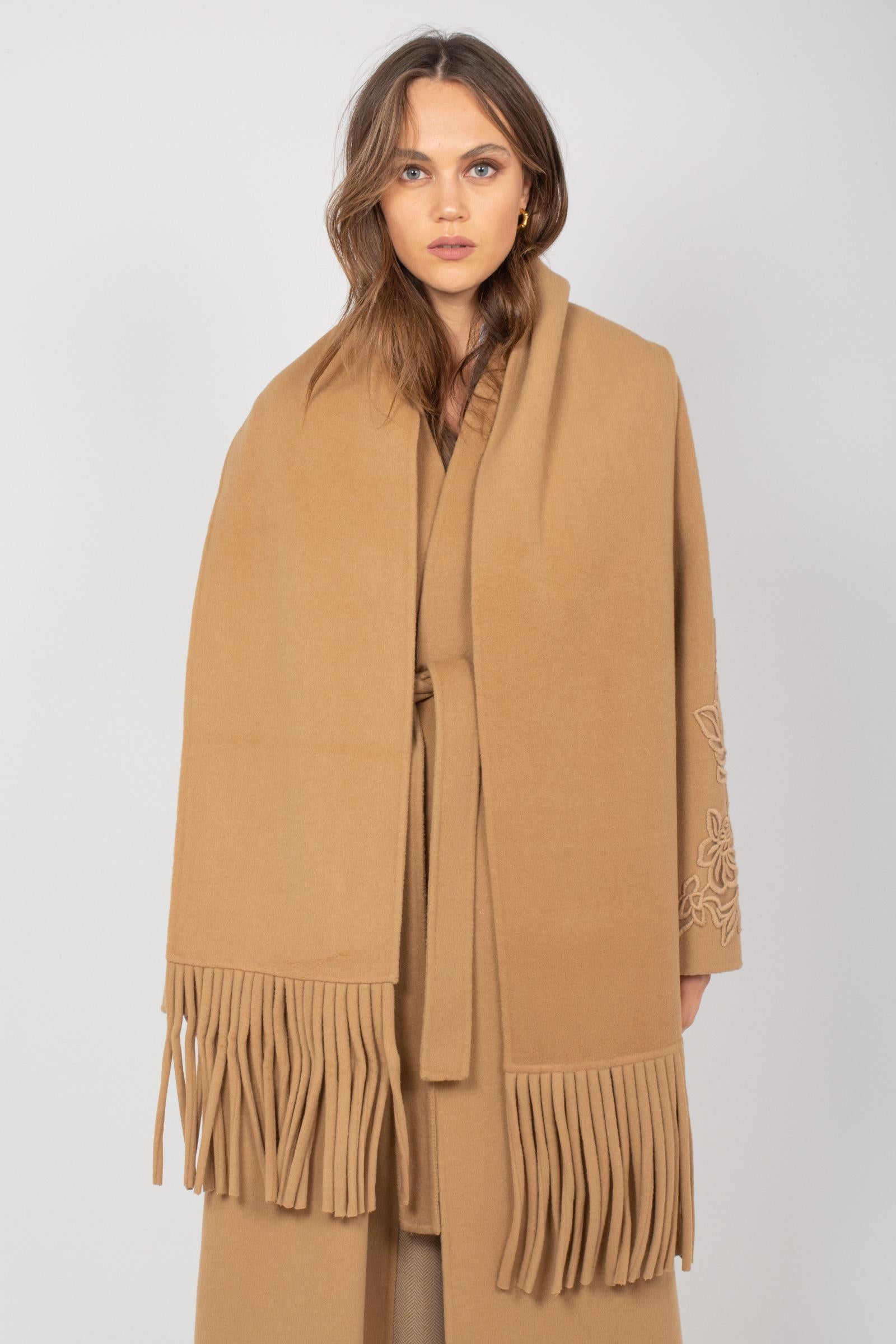 cappotto in panno di lana con ricamo D066EY2 00007 ERMANNO - ERMANNO SCERVINO 