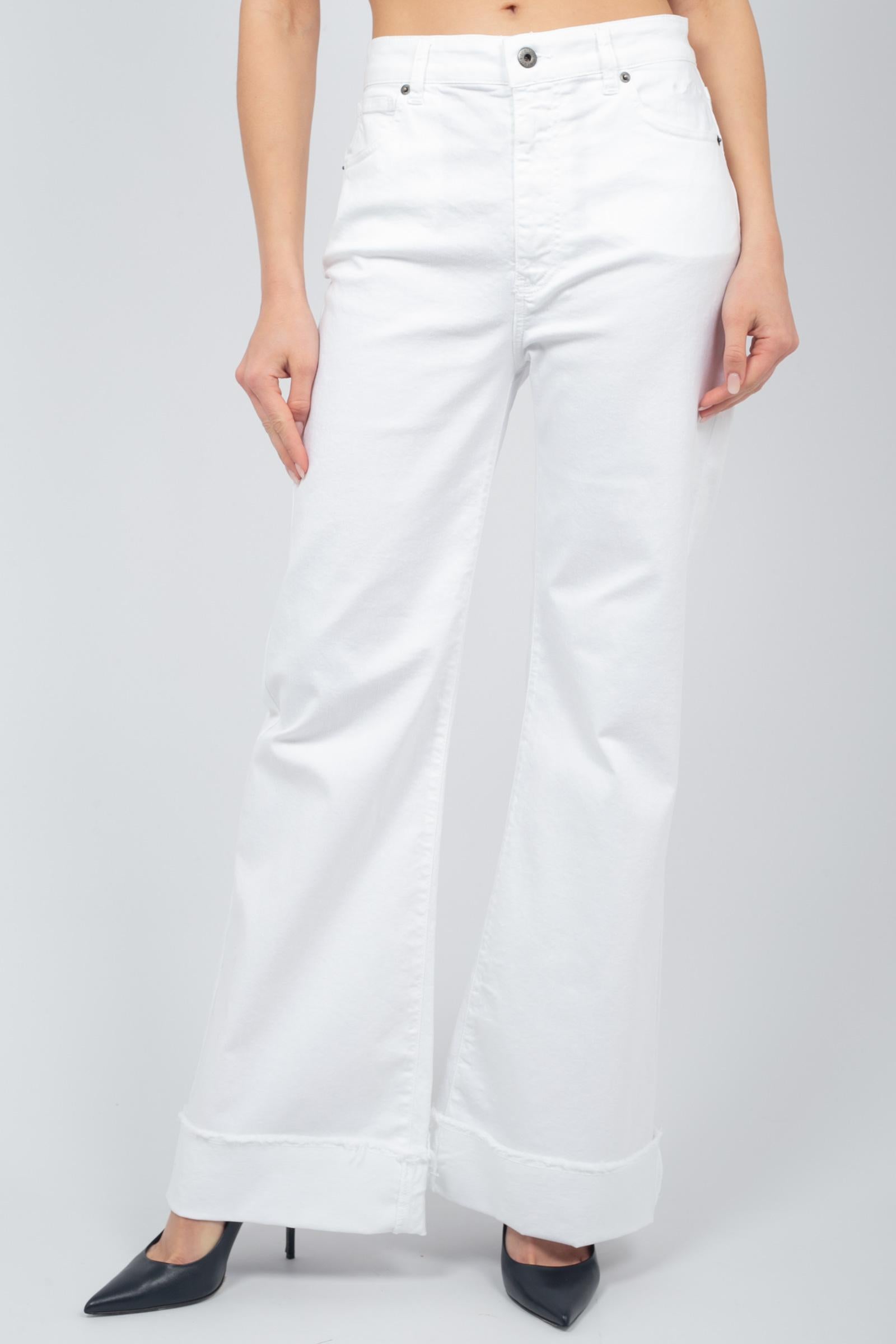 denim baggy in cotone M1D0203 BIANCO SOLOTRE 