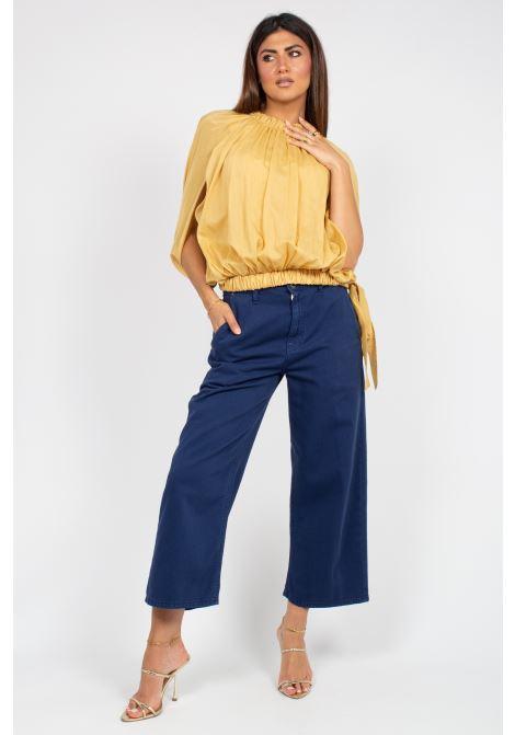 denim in bull di cotone M1AB0064 BLUE SOLOTRE 