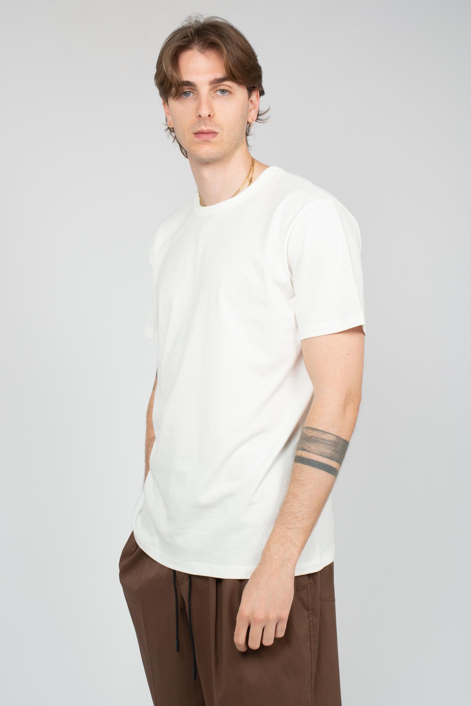 t-shirt in cotone B6AB96 BIANCO AMARANTO 
