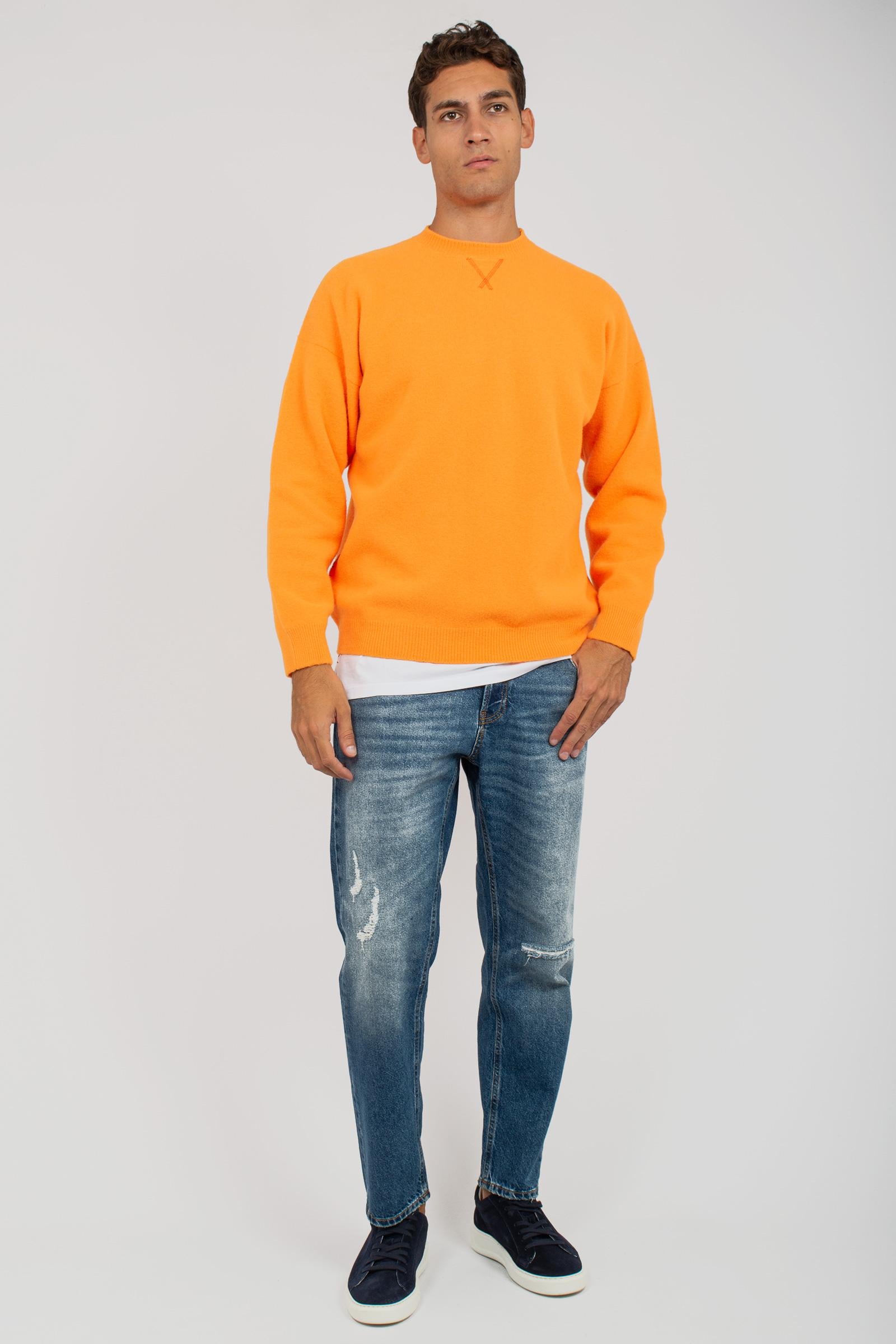 girocollo in lana infeltrita B9F0037 ARANCIO AMARANTO 
