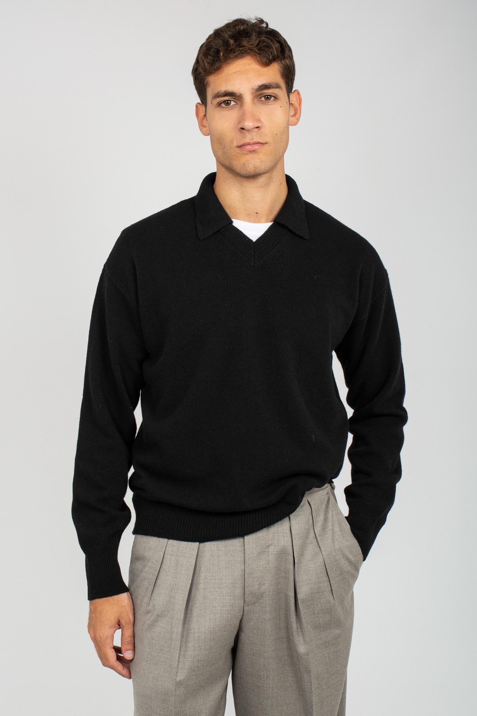 polo scollo v in misto lana e cashmere 253M37104 09 ROBERTO COLLINA 