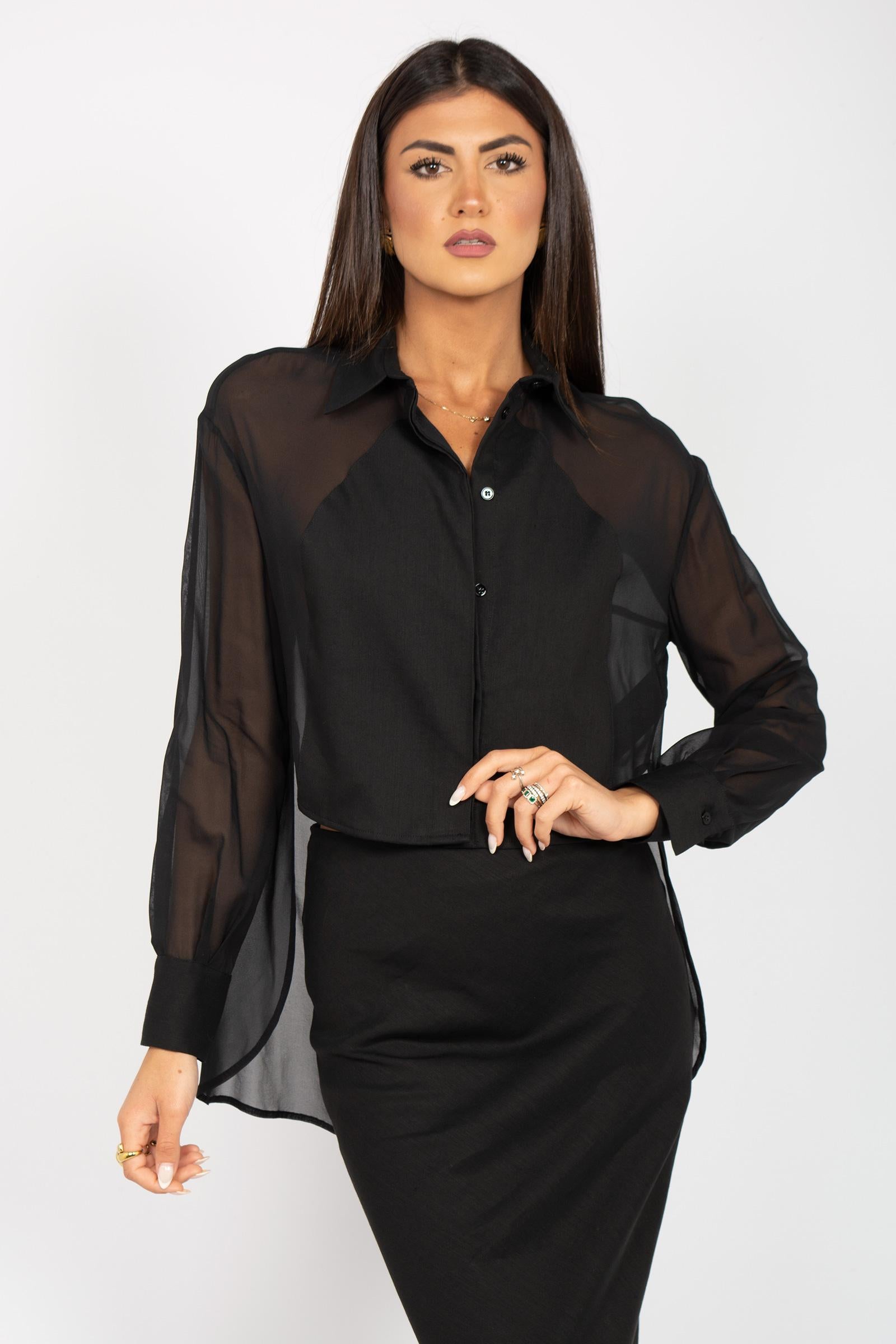 camicia in seta e lino 'serena' E5SH11 Y69 ERIKA CAVALLINI 