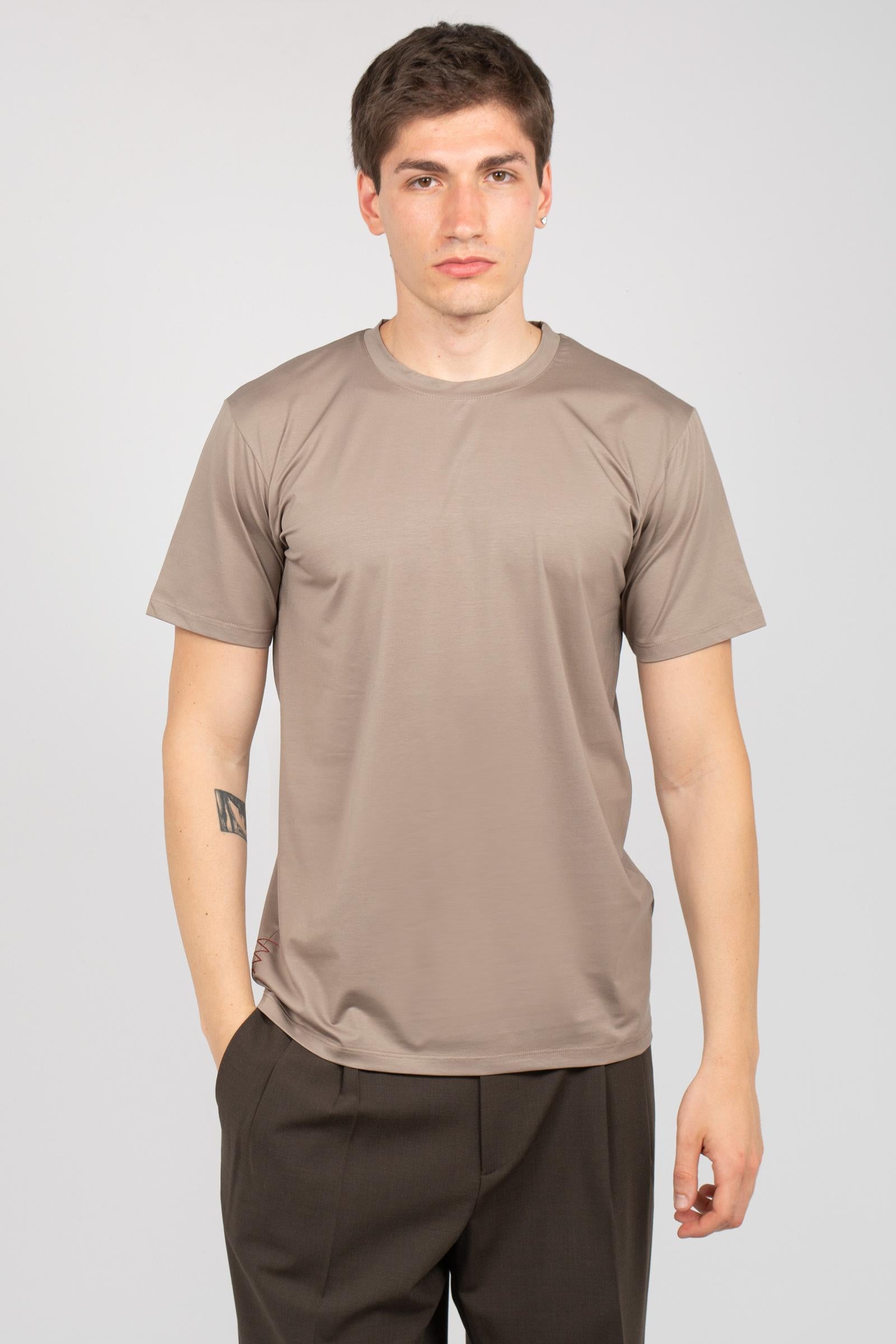 t-shirt in cotone filo di scozia B6AB0067 GRIGIO AMARANTO 