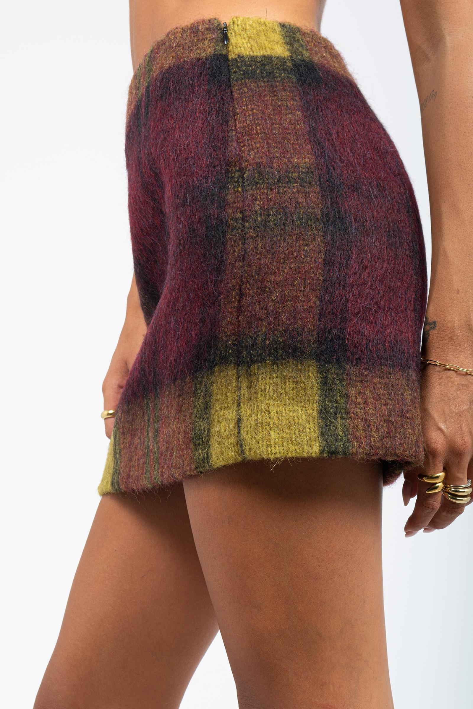 minigonna tartan in misto mohair 253F60065 36 ROBERTO COLLINA 