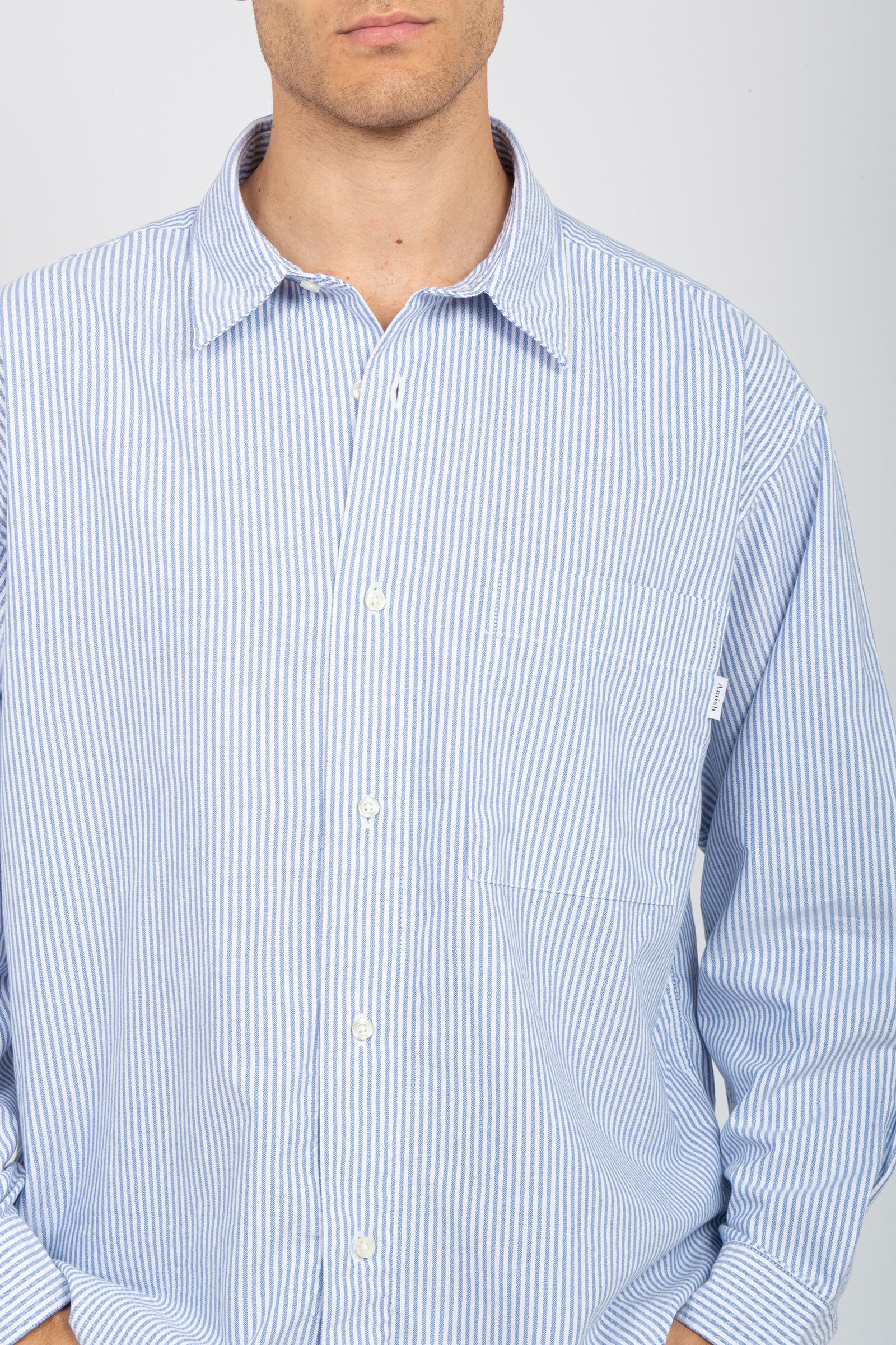 camicia in popeline a righe &#39;dropped&#39; AMU128CG35XXXX C0153 AMISH 
