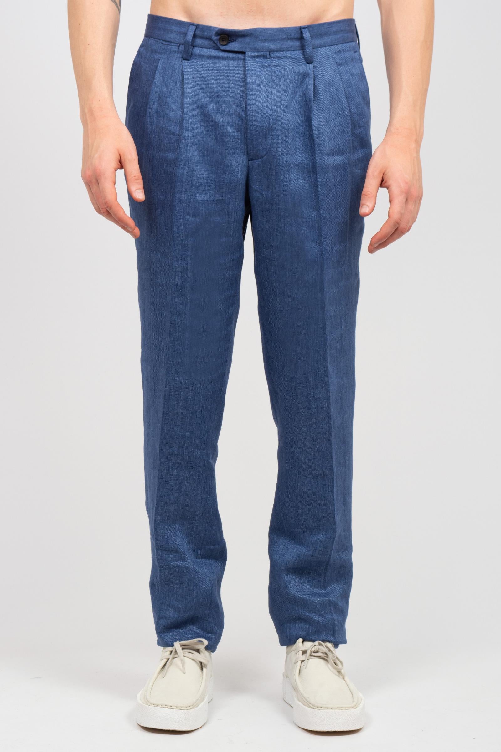 pantalone chino in lino DP197A01 780 DRUMOHR 