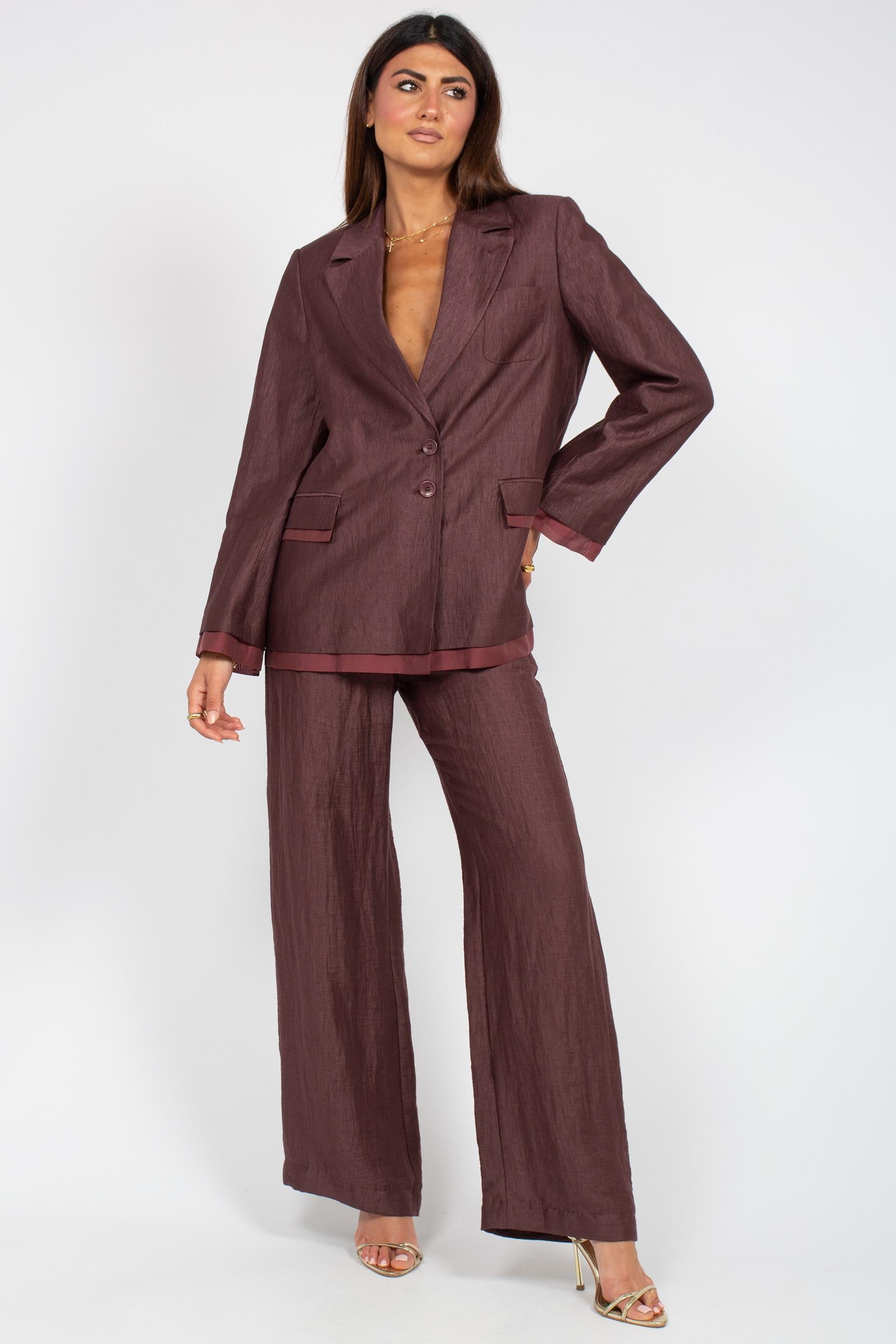 pantalone in misto lino VORT399 1369 HANAMI D'OR 