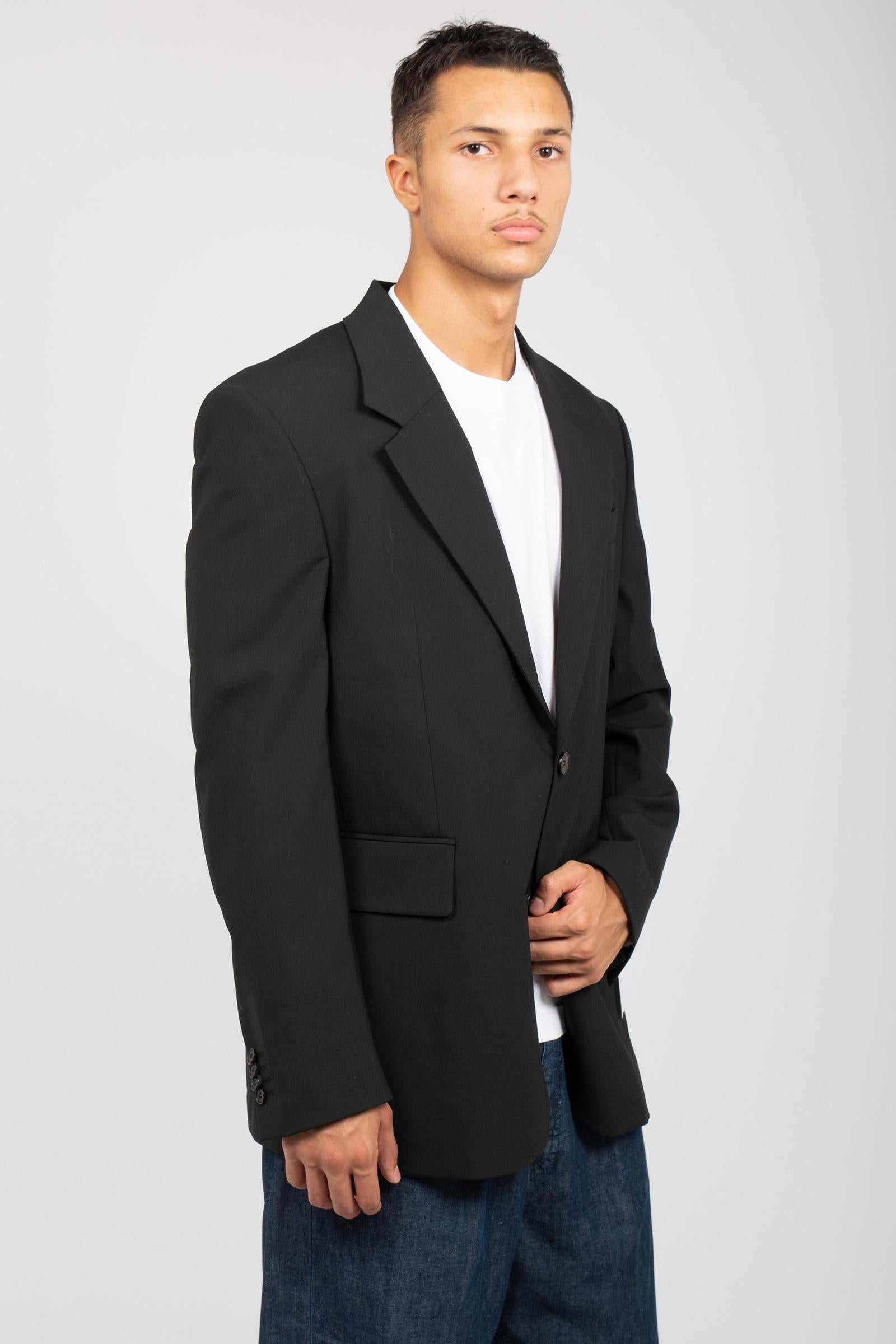 giacca oversize in misto lana B6D0057 NERO AMARANTO 