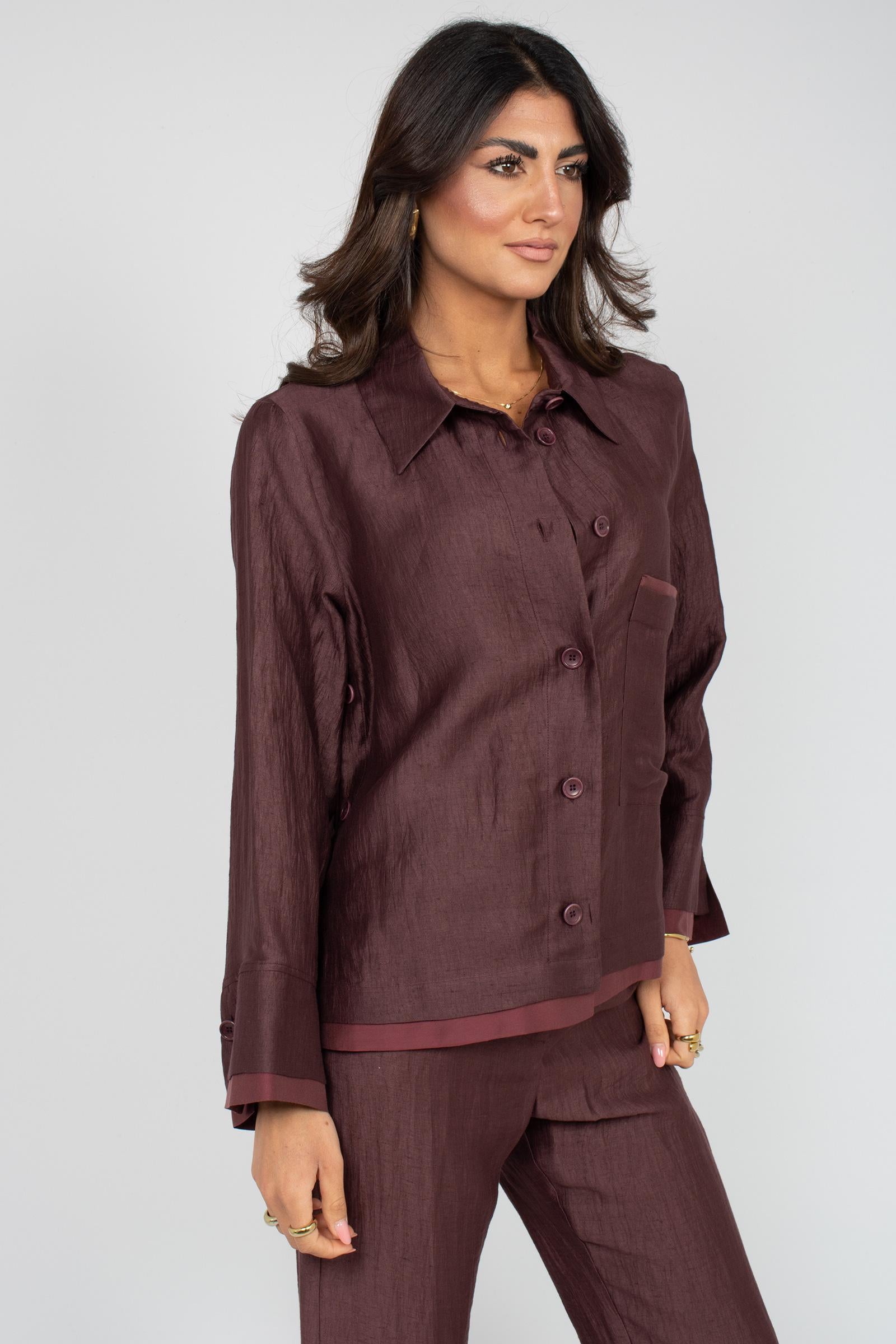 camicia oversize in misto cotone VAKEO399 1369 HANAMI D'OR 