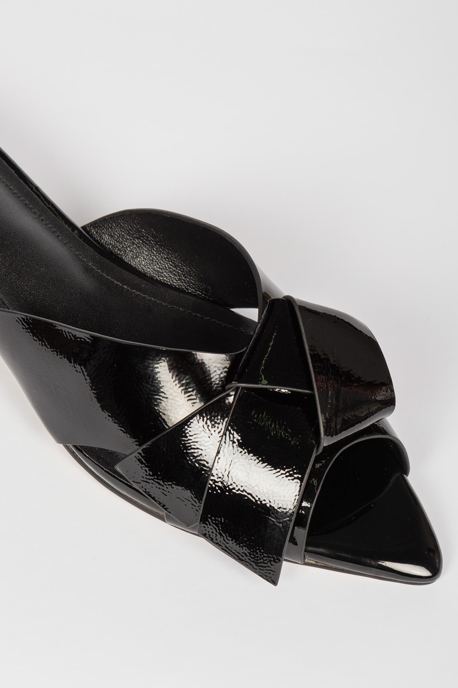 pantofola opentoe in naplak PE320NAPLAK NERO NORA NEW YORK 
