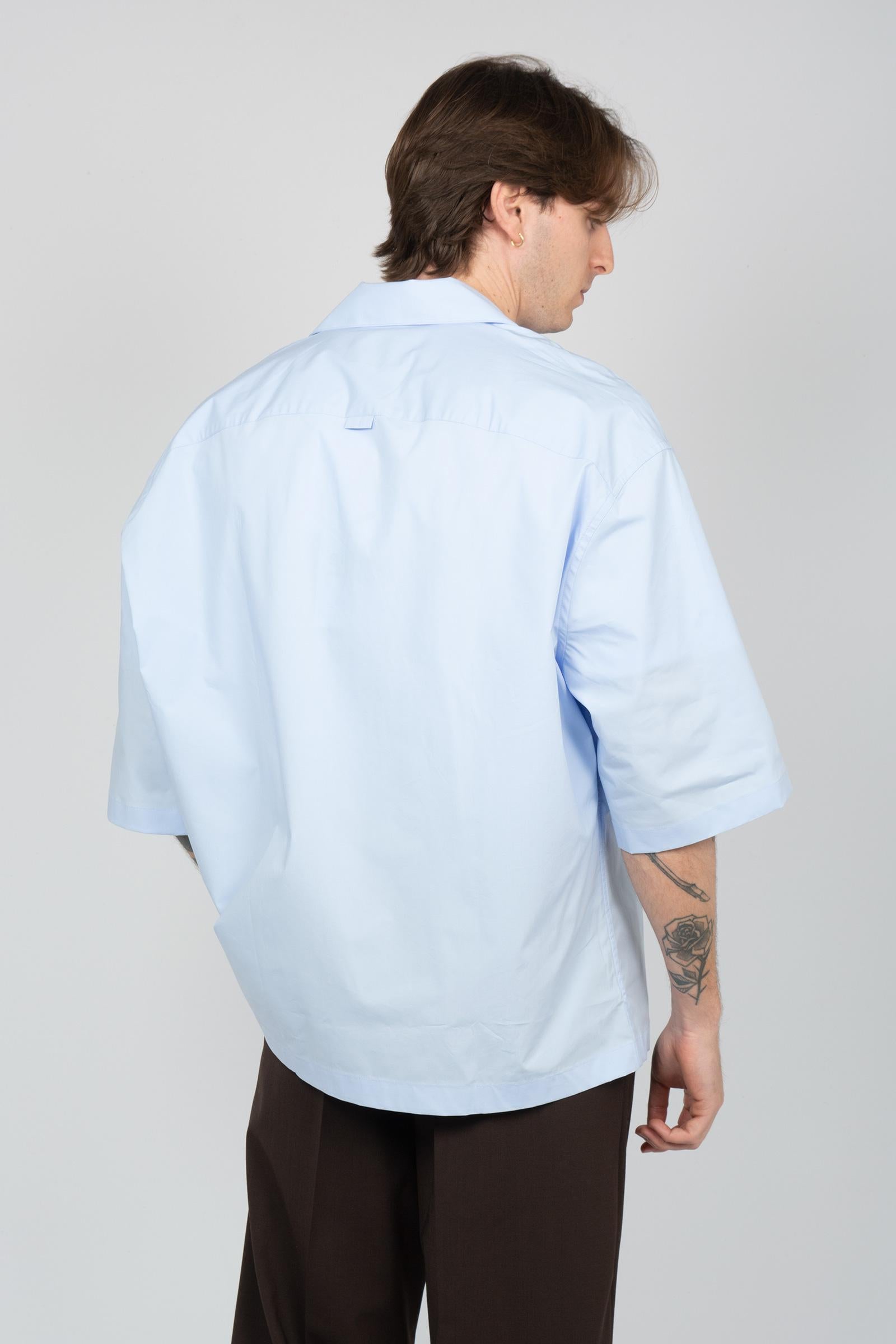 camicia collo bowling in popeline 850384 LIGHTBLUE STUDIO SEIDENSTICKER 