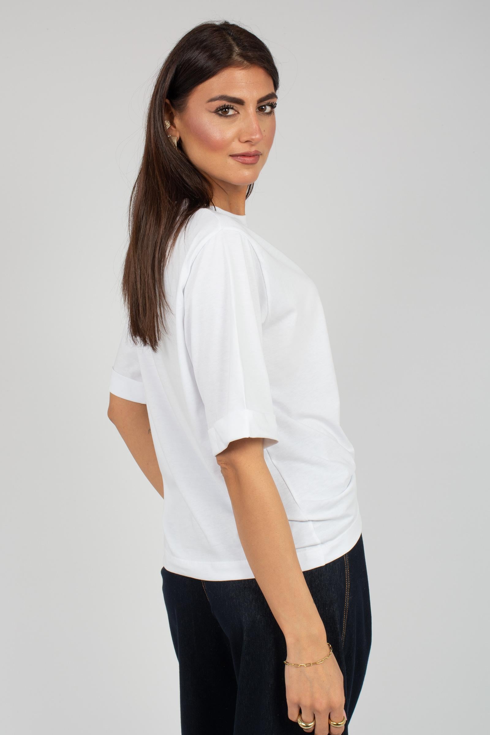 t-shirt in jersey e popeline di cotone MJ2123820476 001 SEVENTY 