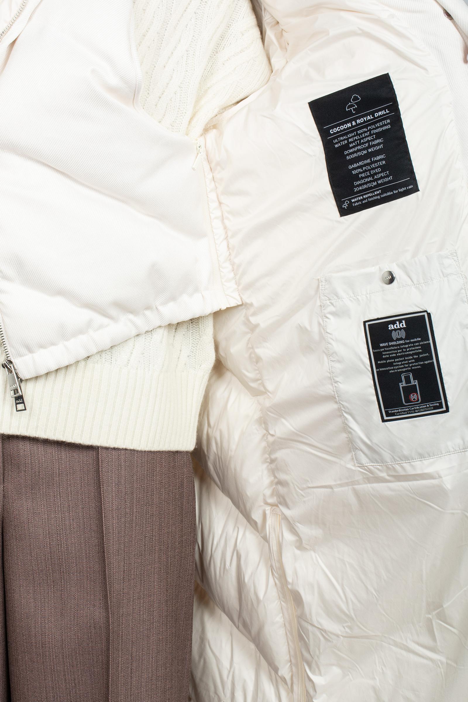 piumino lungo con cappuccio in nylon 12AWH445 RICE ADD 