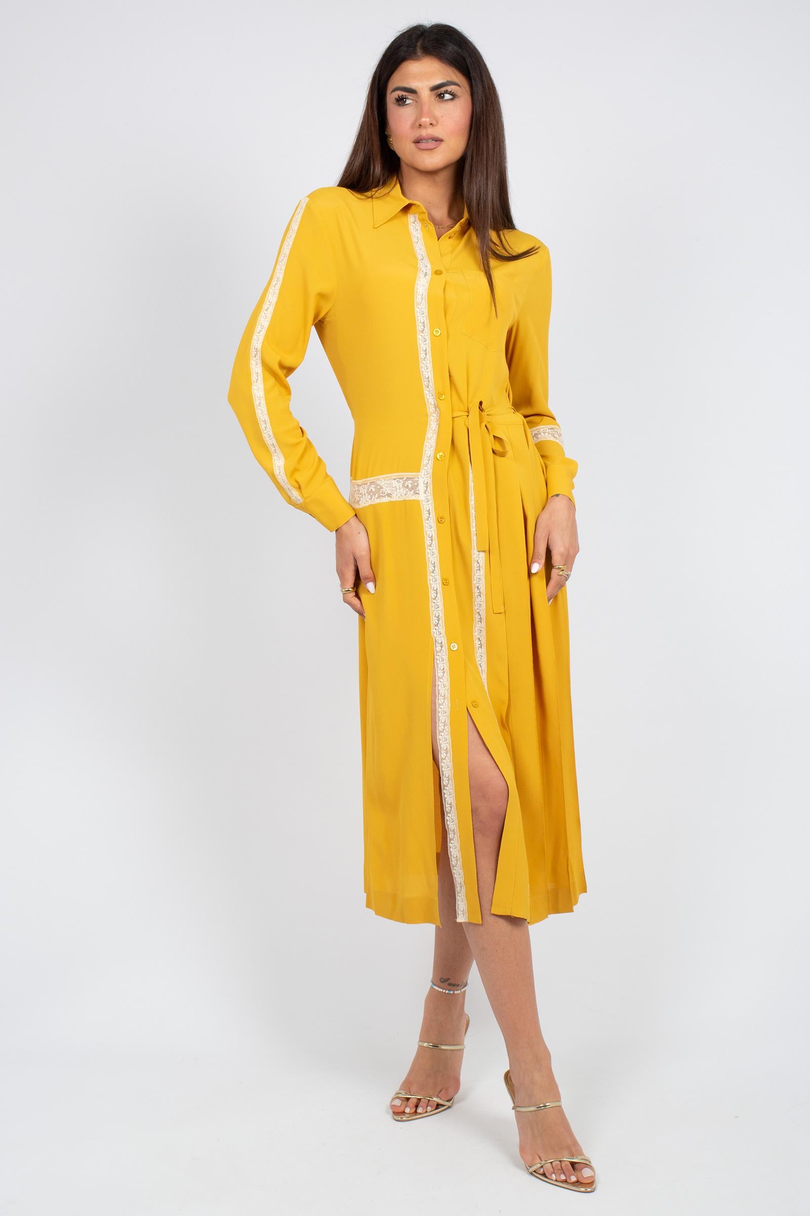 abito in misto seta e pizzo 'bettie' S6SU65 B20 SEMICOUTURE 