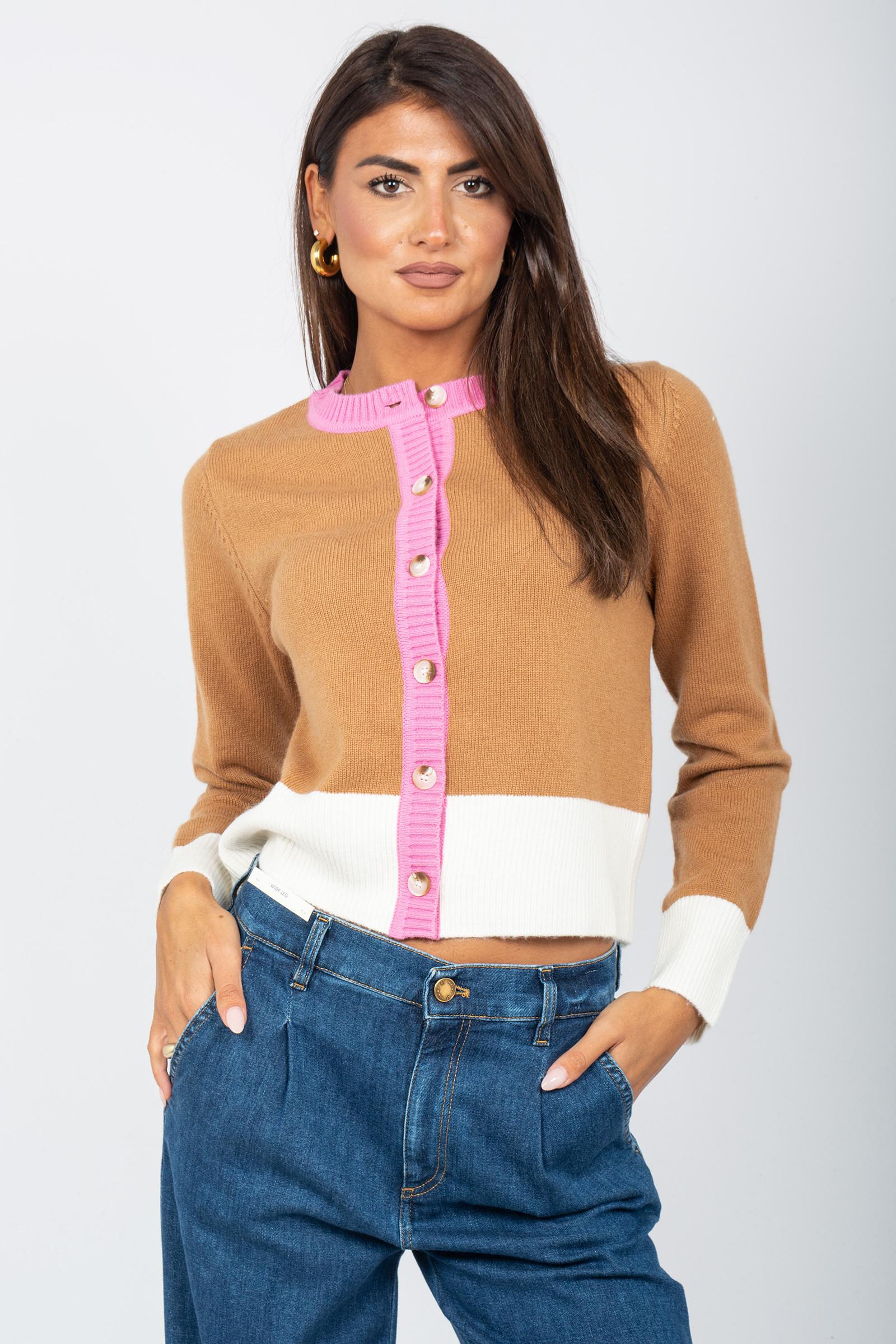cardigan color block in misto lana M195J004925N B1 DIANA GALLESI 