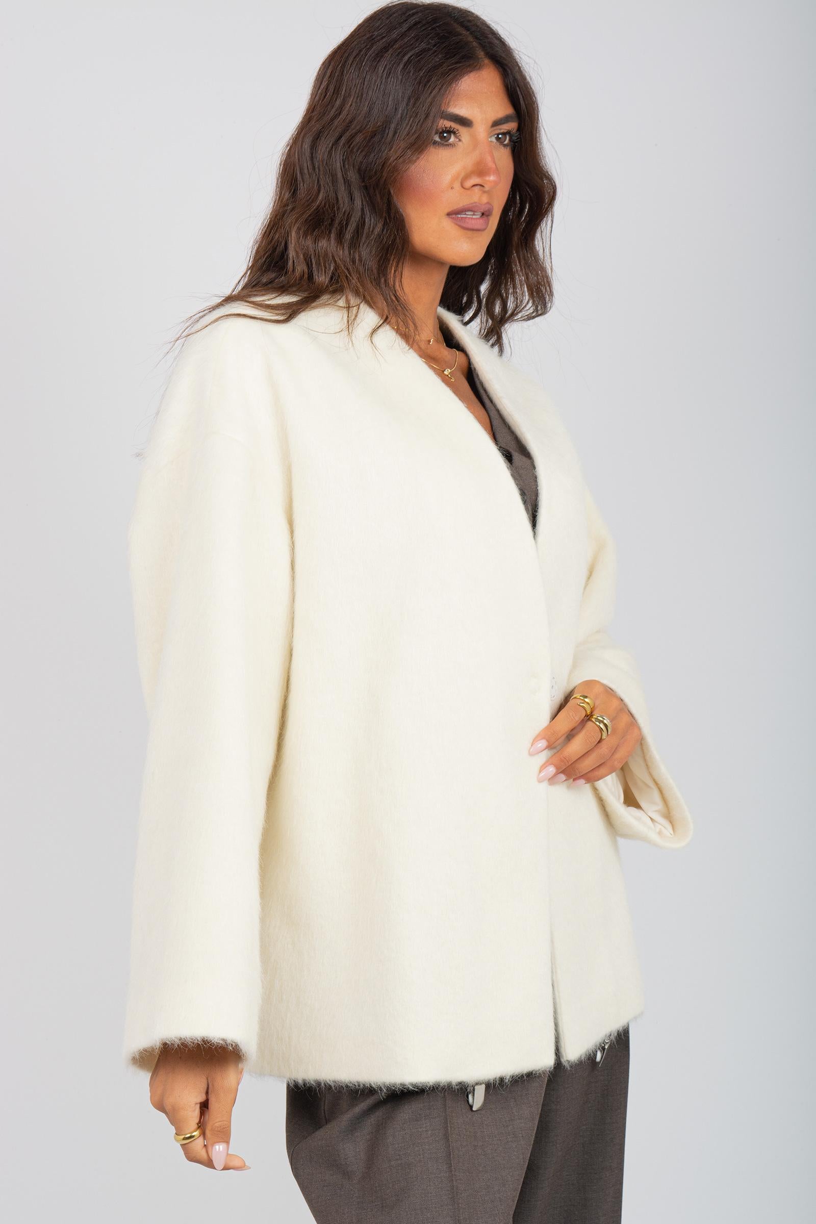 giacca oversize in misto alpaca A26493000 301 MOUCHE 