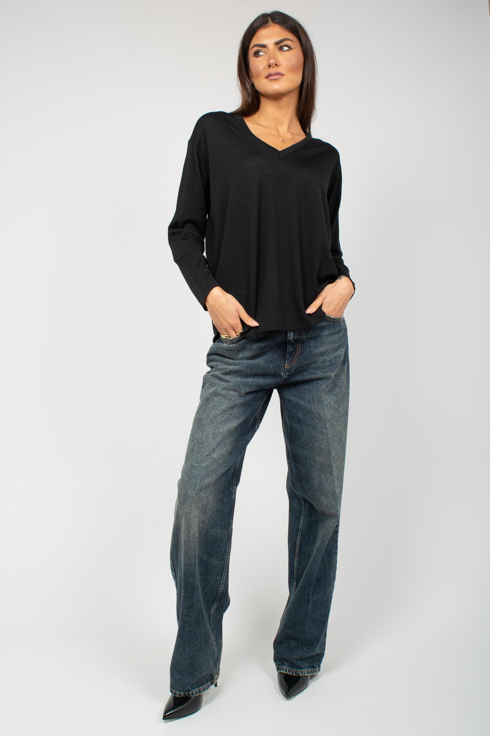 scollo v in lana merinos ultrafine L0D481NN 690 DRUMOHR 