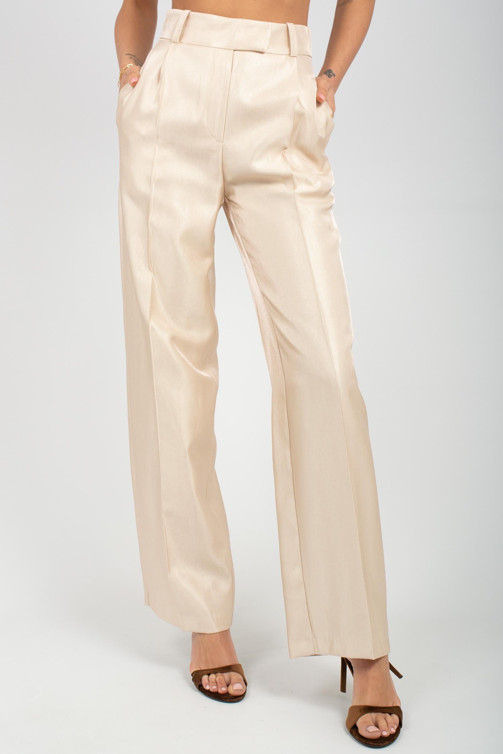 pantalone in raynon lucido PA3025ART16134 GOLD ACTUALEE 