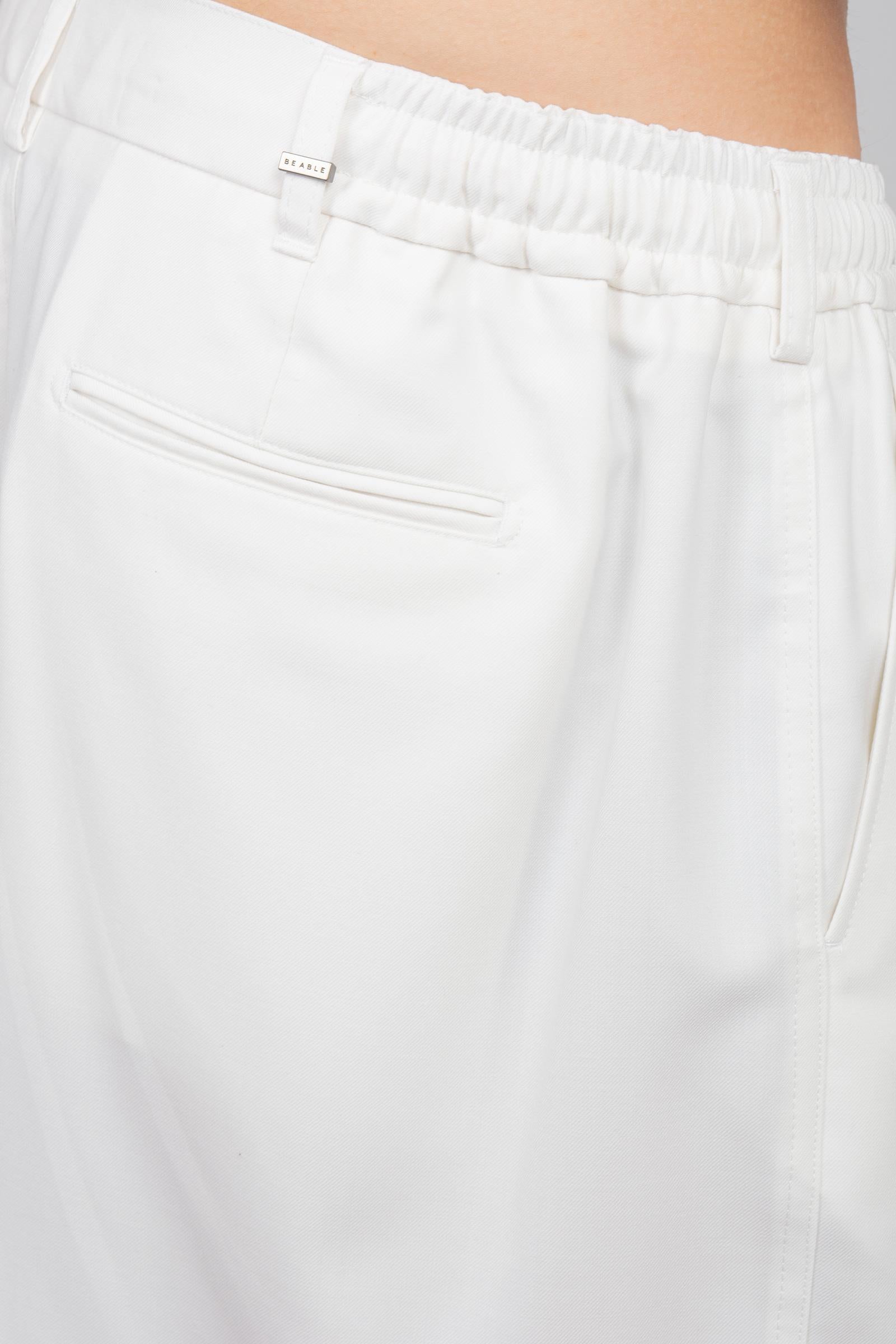 jogger corto in misto cotone 'ryo' RYOSMP26 BIANCO BE ABLE 
