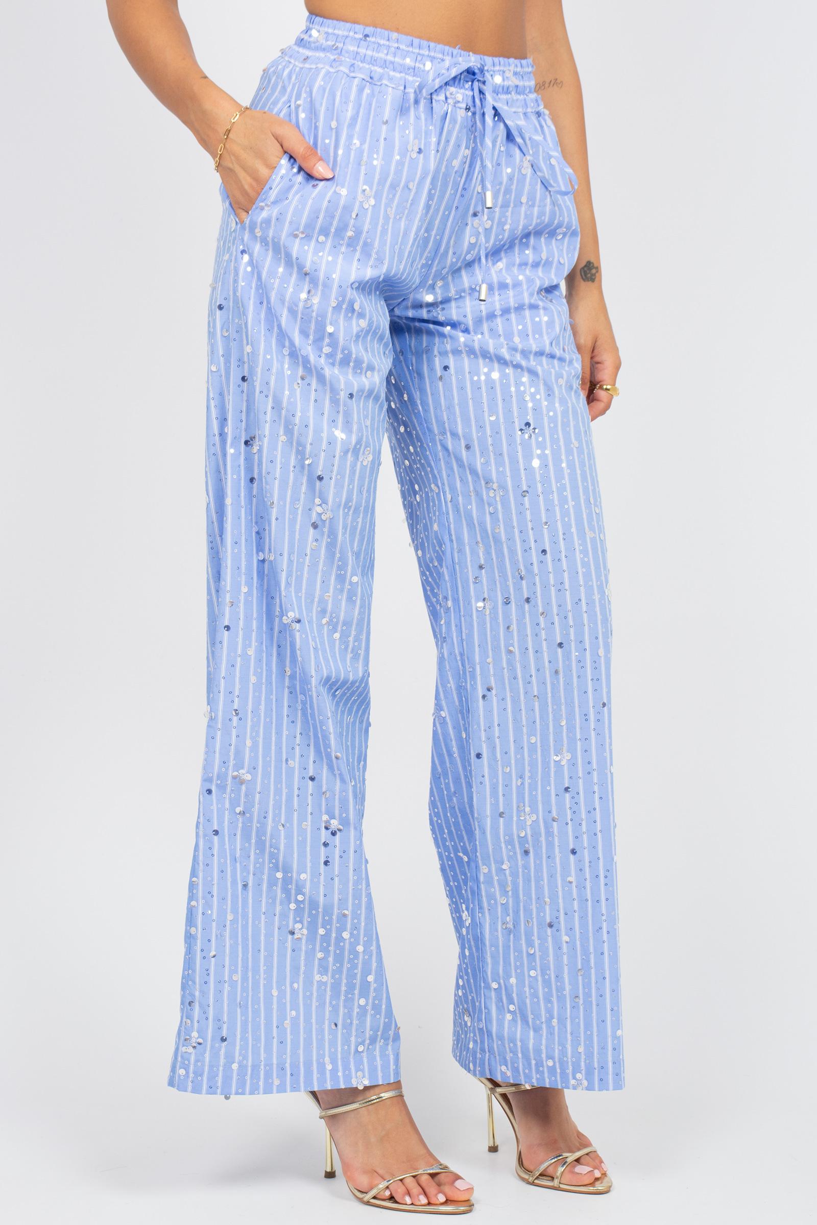 pantalone in popeline con ricami D48EP103ES1 75210 ERMANNO - ERMANNO SCERVINO 