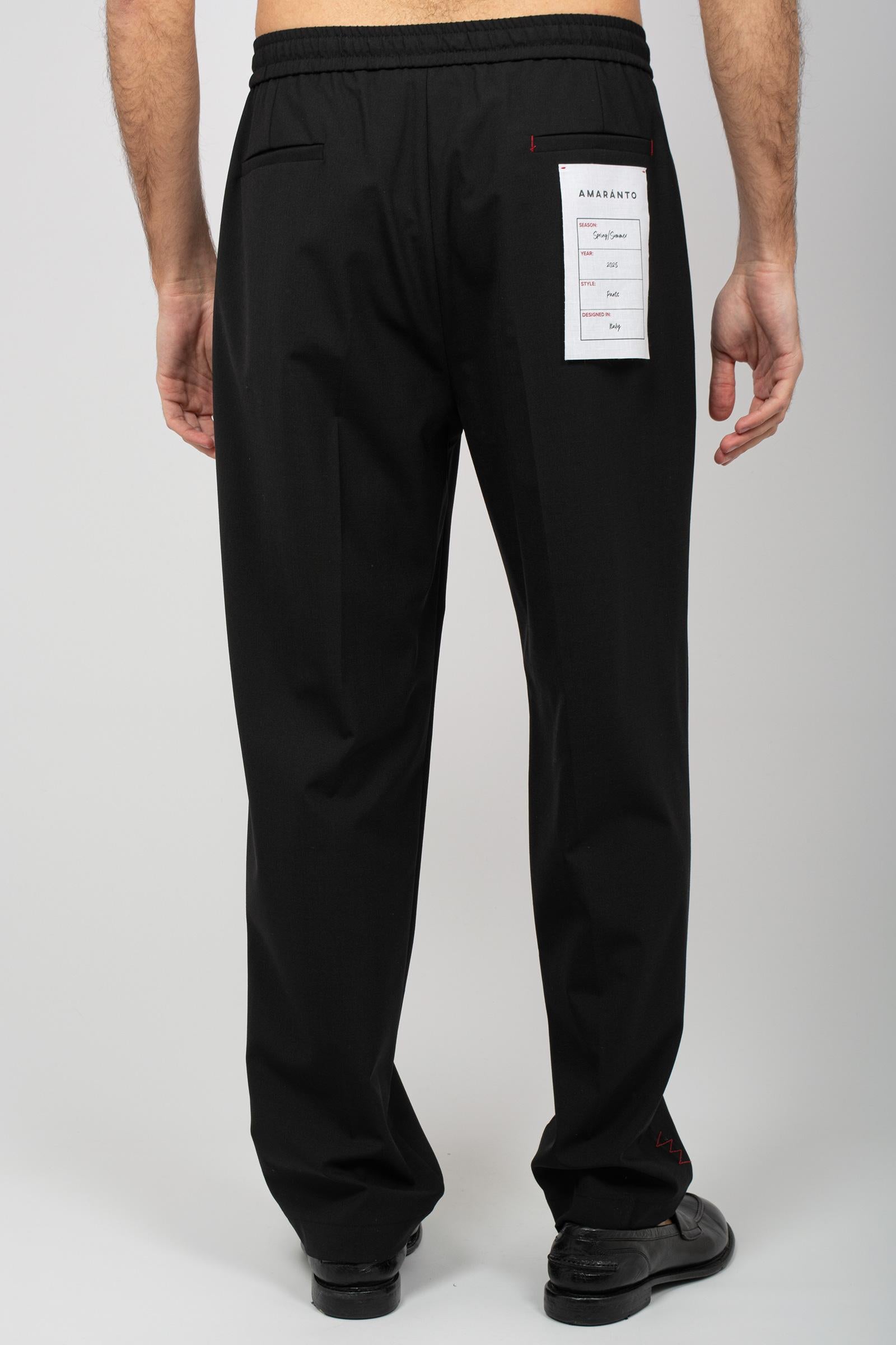 jogger in fresco lana B6D0036 NERO AMARANTO 